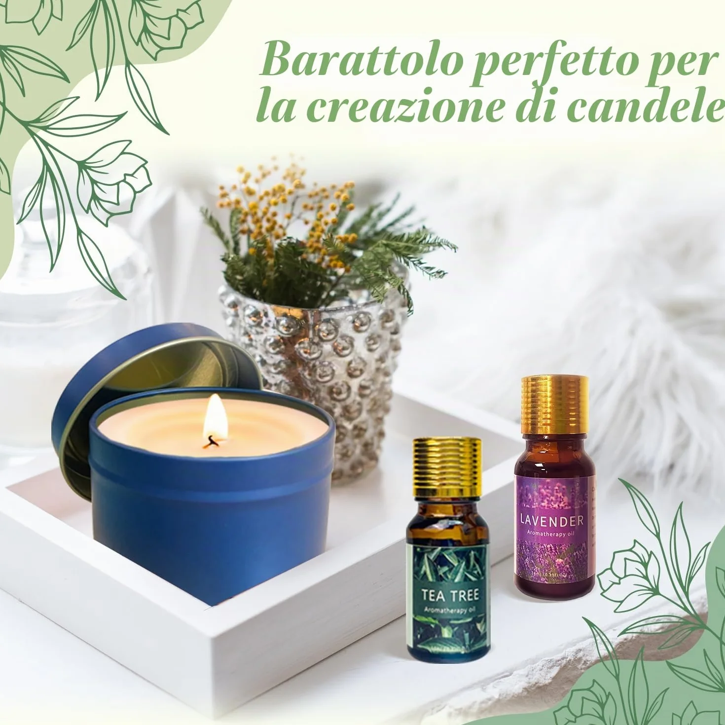 LINGQIAN Set per la creazione di candele fai da te, kit per la creazione di candele in cera di soia, fusore elettrico per cera con beccuccio, 12 barattoli per candele, 12 oli profumati