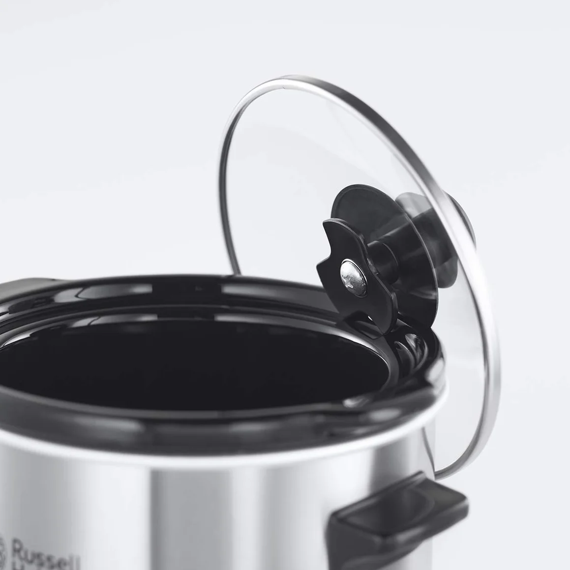 Russell Hobbs Pentola a cottura lenta compatta, 2L, Pentola rimovibile in ceramica, 3 temperature, 145 W, Acciaio Inox, Compact Home Slow Cooker 25570-56