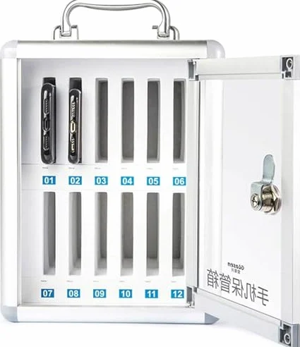 Armadietto da parete con serratura per telefono cellulare, in alluminio, per aule e uffici, da 12 a 60 scomparti, soluzione sicura per telefoni e dispositivi