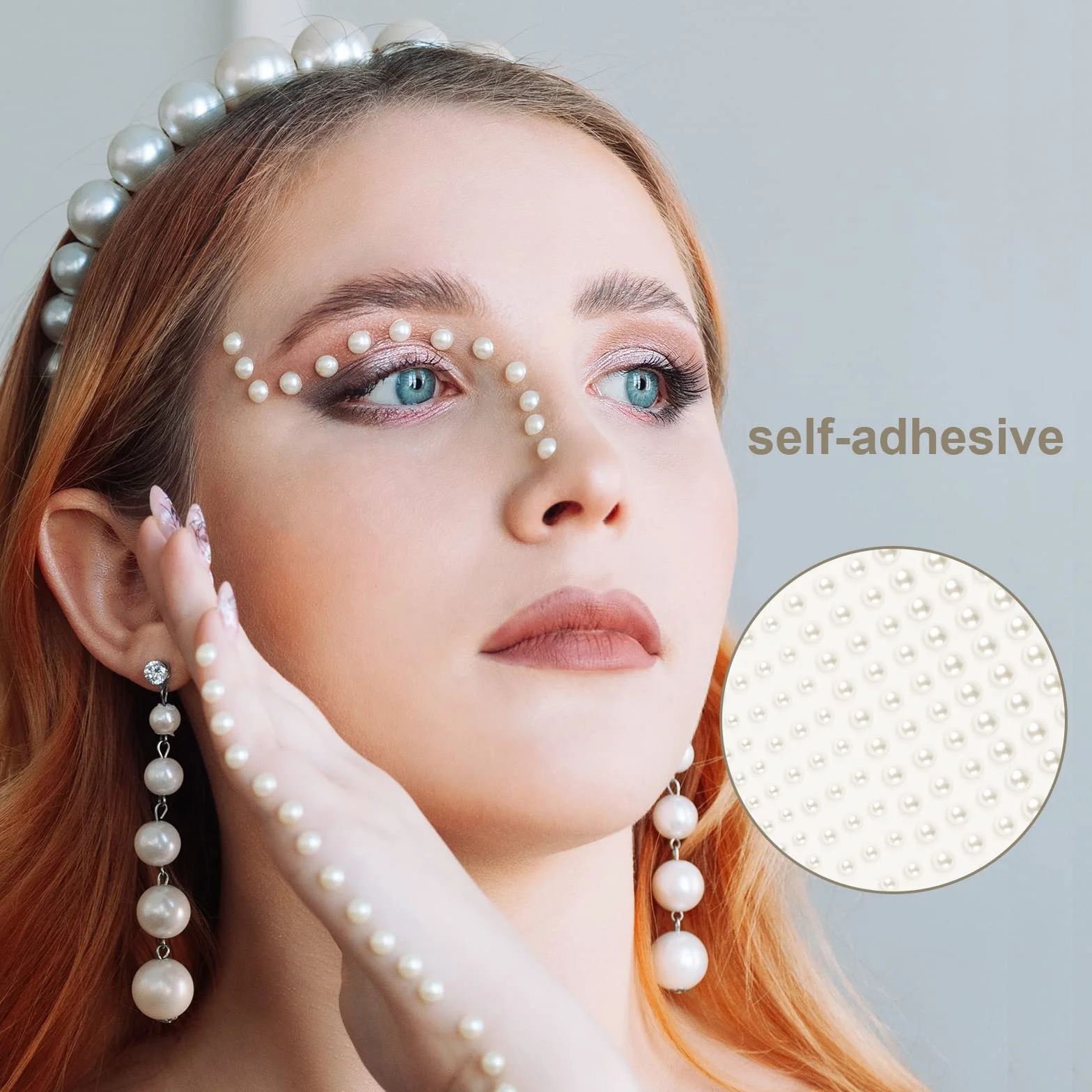 Vicloon Adesivo con Perle, 6 Fogli 990 Autoadesivi Strass Perla Rotondi Gemme di Cristallo Foglio, 2/3/4/5/6mm, Decorazione Fai Da Te Adesivi per Manicure, Bellezza e Decorare Telefoni Cellulari