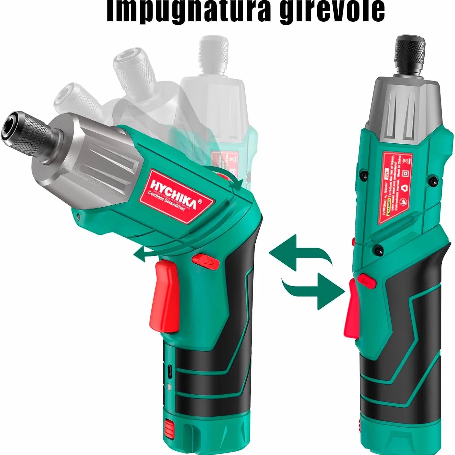 HYCHIKA Avvitatore a Batteria 6Nm, Cacciavite Elettrico 3.6 V 2.0 Ah, Avvitatore Elettrico, Luce a LE, Cavo di Ricarica USB, 35 Accessori, Custodia