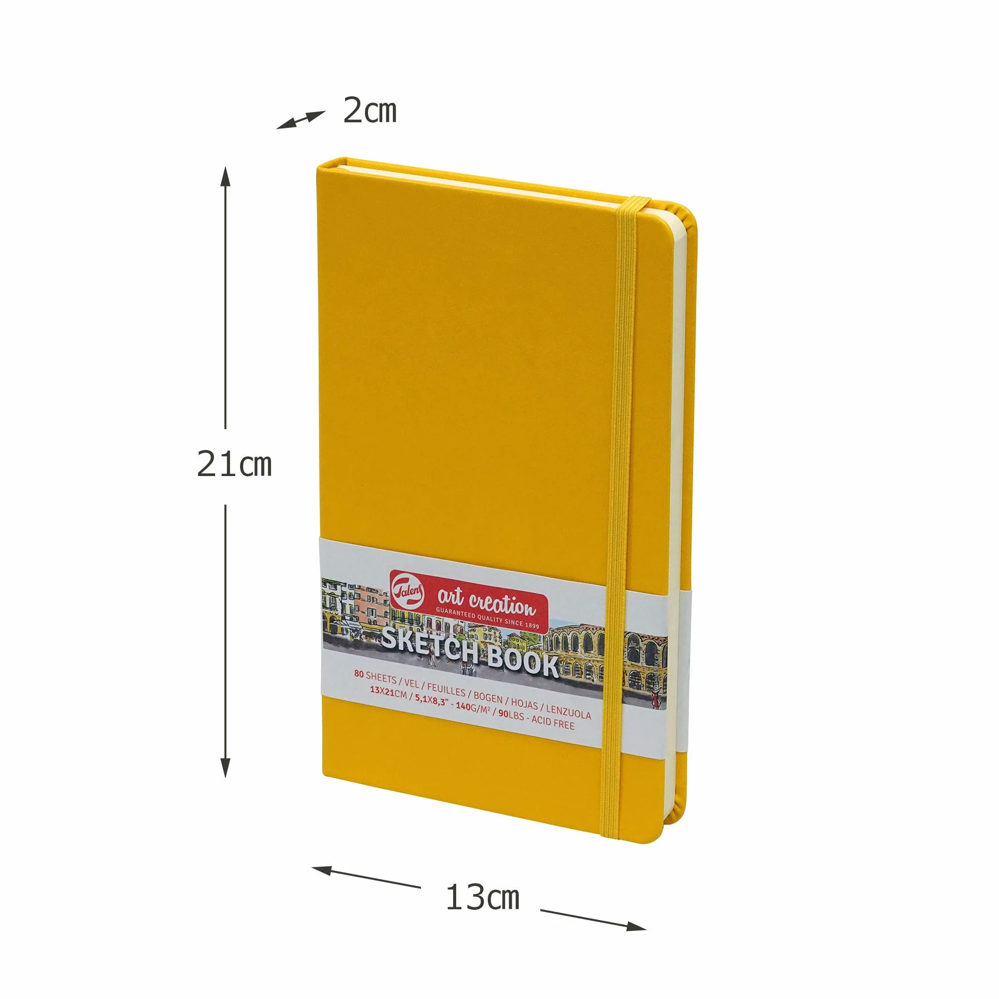 Talens Art Creation Sketchbook - Giallo Dorato - 13x21 cm - 80 fogli - 140 g/m² - Diario da disegno senza acidi