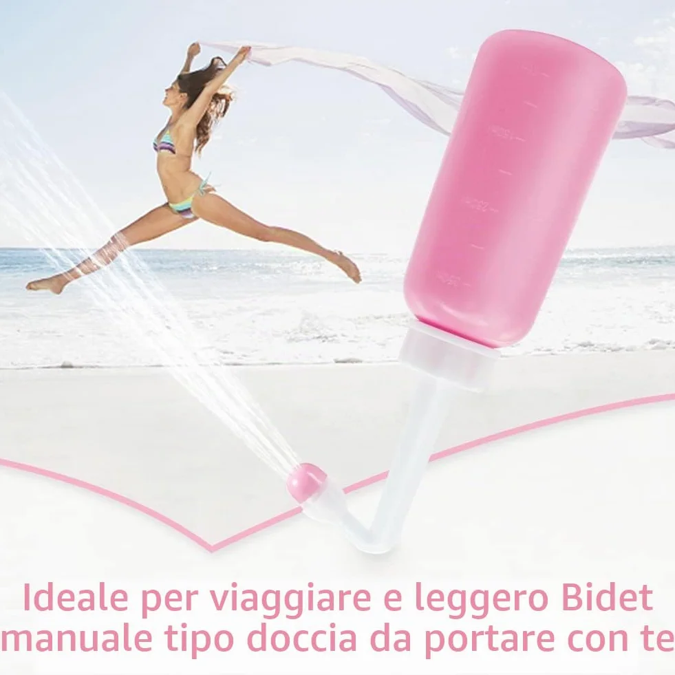 Bidet Portatile – 350ml Peri Bottle Post Partum per Letto Settimanale e Ospedale | Bidet Portatile da Viaggio con Tasche Impermeabili