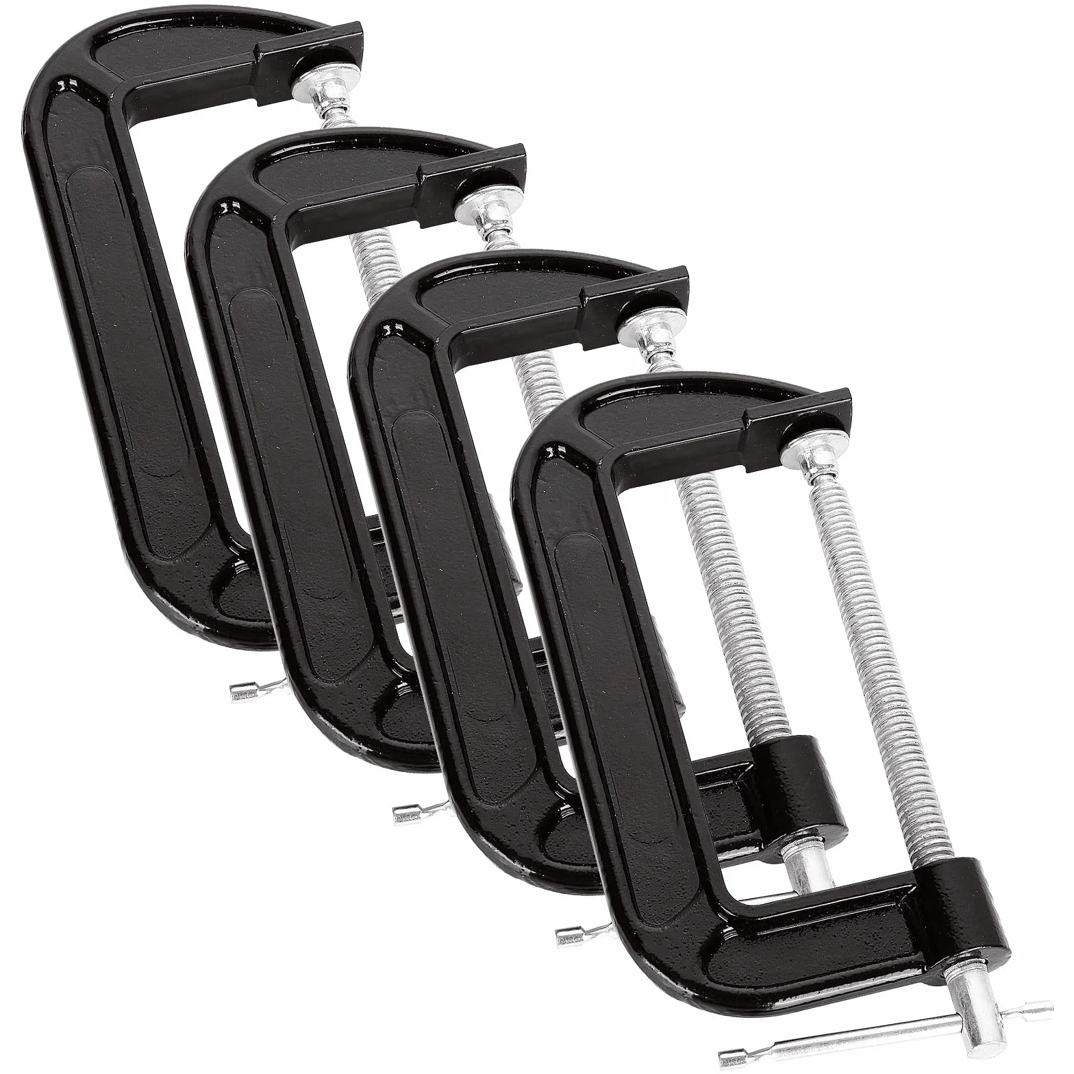 ASelected 4 morsetti a G da 150 mm, resistenti e resistenti, set di morsetti a C per la lavorazione del legno, saldatura, riparazione automobilistica, apertura ganasce da 15,2 cm