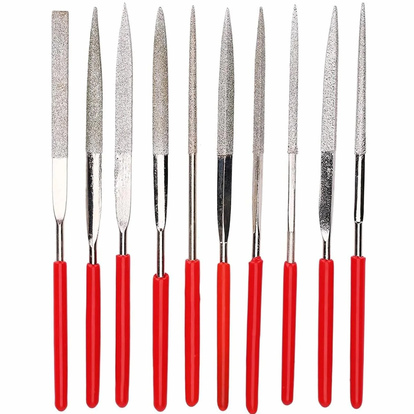 MOLIMOLI Set 10 Lime Diamantate Mini 2x100 mm Multifunzionali ad Ago di Precisione Rivestite in Titanio, per Pietra Ollare, Legno, Metallo - Accessori per Modellismo e Stampanti 3D