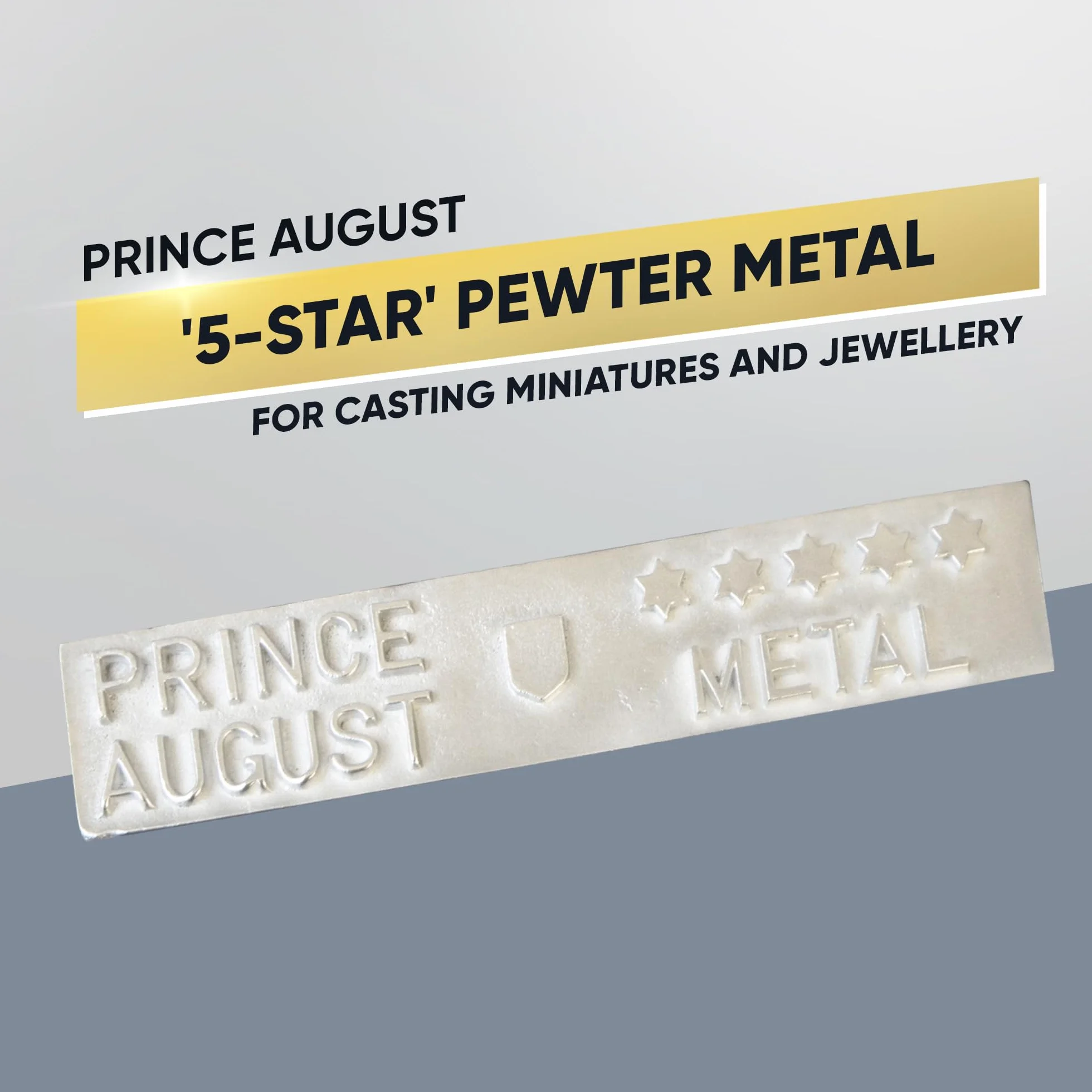 Prince August PA2101 - Lingotti in peltro a 5 stelle, 800 g, per fusione di miniature e gioielli