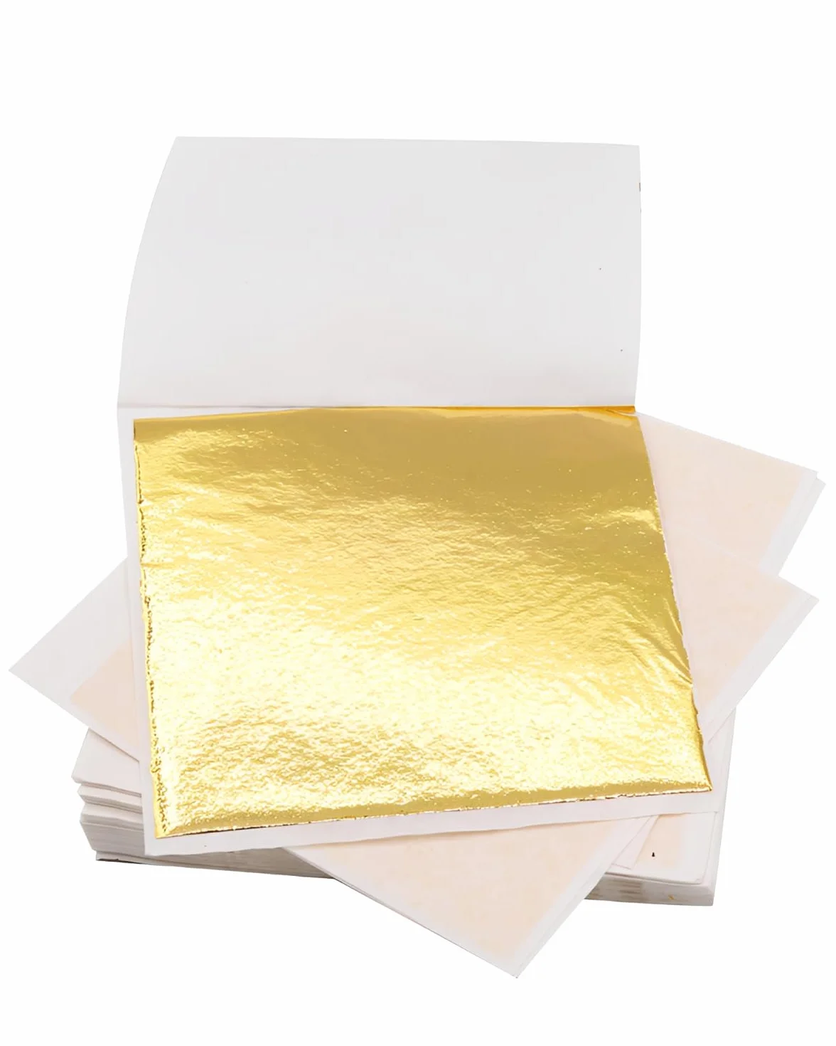 Foglia Oro Imitazione 100 Fogli 8.5x8cm, Lamina Dorata Metallizzata per Artigianato, Pittura, Decorazioni e Progetti Fai da Te.
