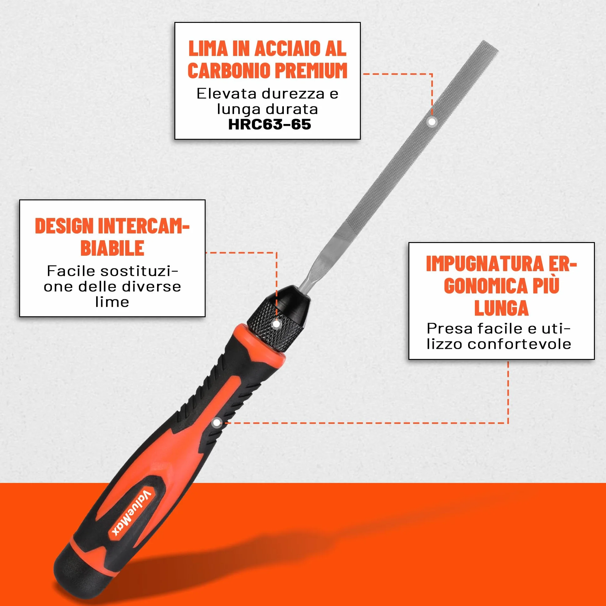 ValueMax Set Lime per Metallo da 7 Pezzi, Tondo, Mezzotondo, Triangolare, Quadrato, Piatto, Piattoe Appuntito, Mini Lima in Metallo per Limare Metallo, Legno, Plastic