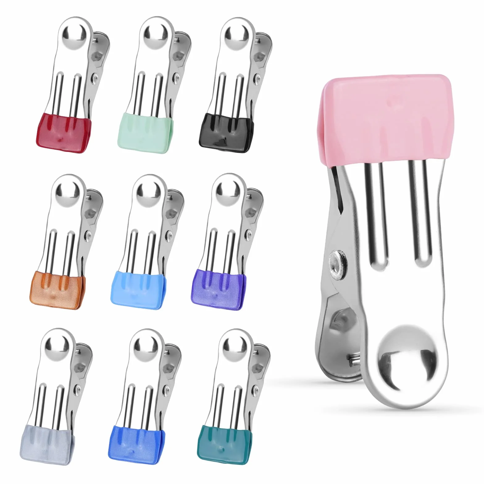OSDUE 20 Pezzi Mollette Acciaio Inox, Mollette in Metallo, Multifunzione Mollette per Bucato, Mollette per Bucato Senza Impronte, per Calze, Fotografie e Conservazione di Cibo (20 Pezzi)