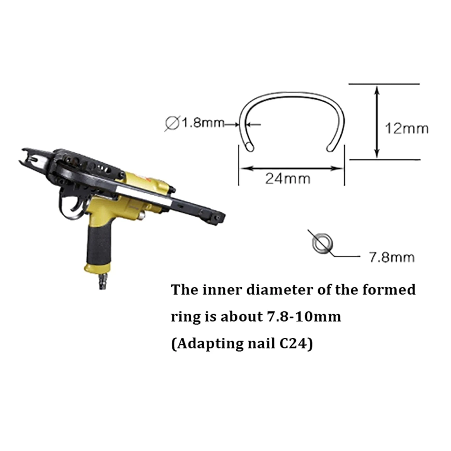 Cucitrice professionale per carichi pesanti SC7E Pistola pneumatica di tipo C Chiodatrice ad anello Gabbia Cucitrice Pinza for strumento sparachiodi