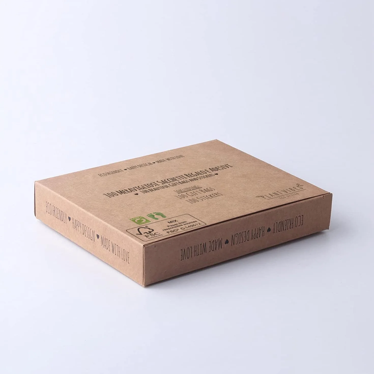 Plantvibes Fazzoletti Lacrime di Gioia Matrimonio - 100 Buste & Adesivi in Carta Naturale - Porta Buste Vintage (Bianco)