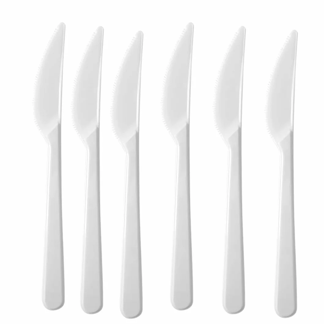 Marketcaffe 500 białych noży jednorazowych 16,5 cm, zmywalne w zmywarce