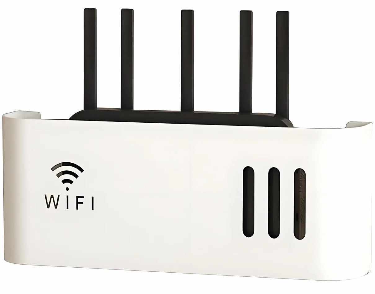 Porta Modem da Parete, Porta Modem, Mensola Modem WiFi da Muro per Nascondere Il Router e Mettere in Ordine i Suoi Cavi(White)