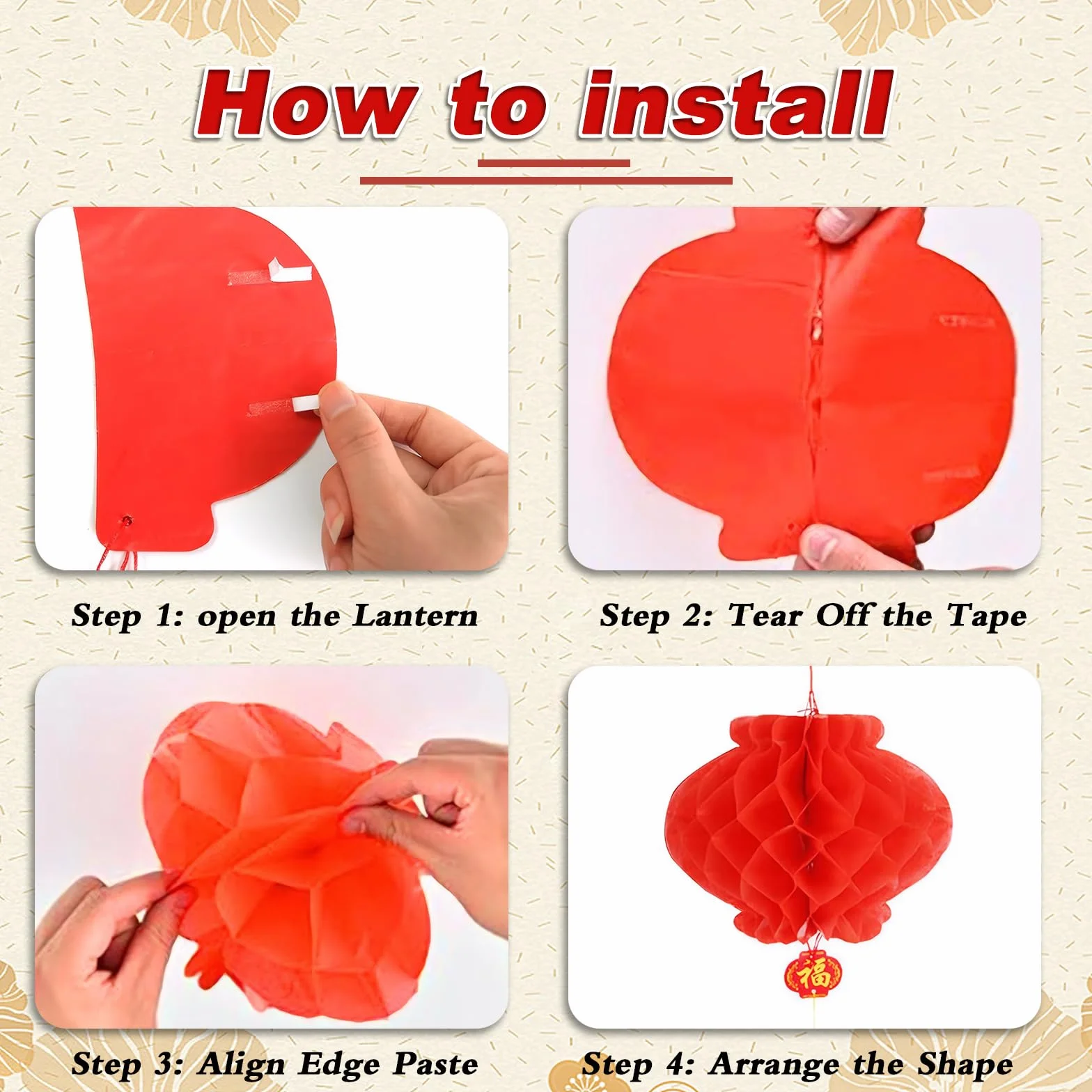 Decorazione Lanterna Rossa, Appendere Lanterne Rosse，Lanterne Volanti Di Carta, Lanterna Cinese Uniche ed Eleganti Usato per Matrimonio, Capodanno, Capodanno Lunare, Decorazione del Ristorante