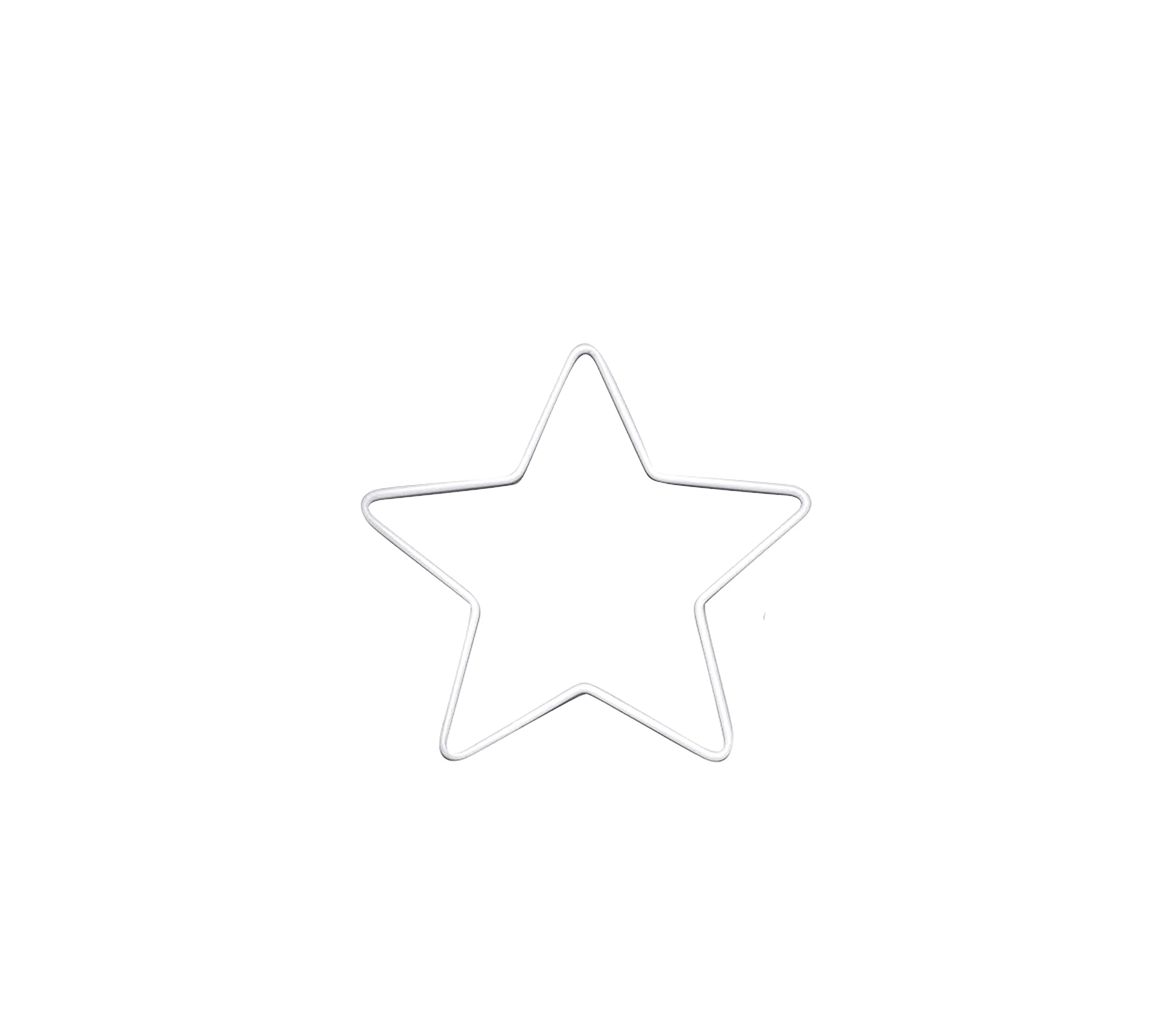 GLOREX 6 1294 410 - Cornice in Metallo a Forma di Stella per Fai da Te, ca. 15 cm, Rivestita in Bianco, Ideale per acchiappasogni, macramè, Decorazione da Parete e floristica