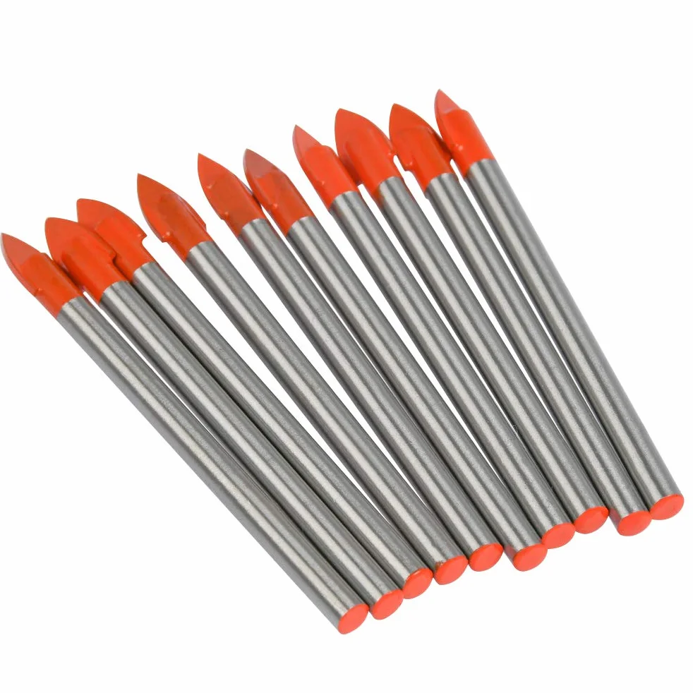 TIMESETL 10 pezzi Punta per trapano per piastrelle in vetro con rivestimento in titanio, punta per trapano in ceramica 6 mm per utensile per specchio Azule