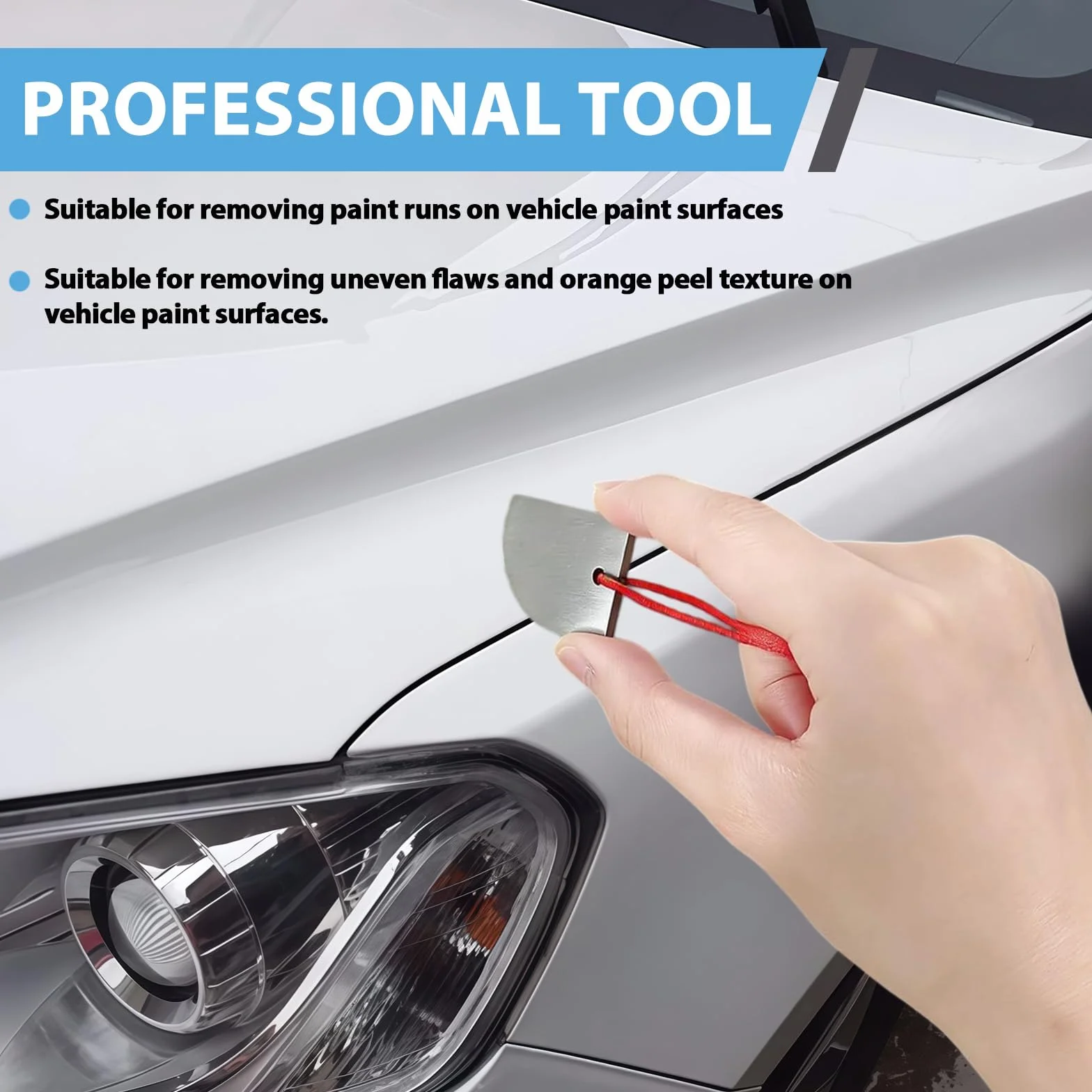 XQMMGO Raschietto per Vernice Auto in Carburo di Tungsteno, Pialla per Ritocco Vernice per Rimuovere Colature e Gocce, Set di Riparazione Carrozzeria Professionale con Lama di Precisione