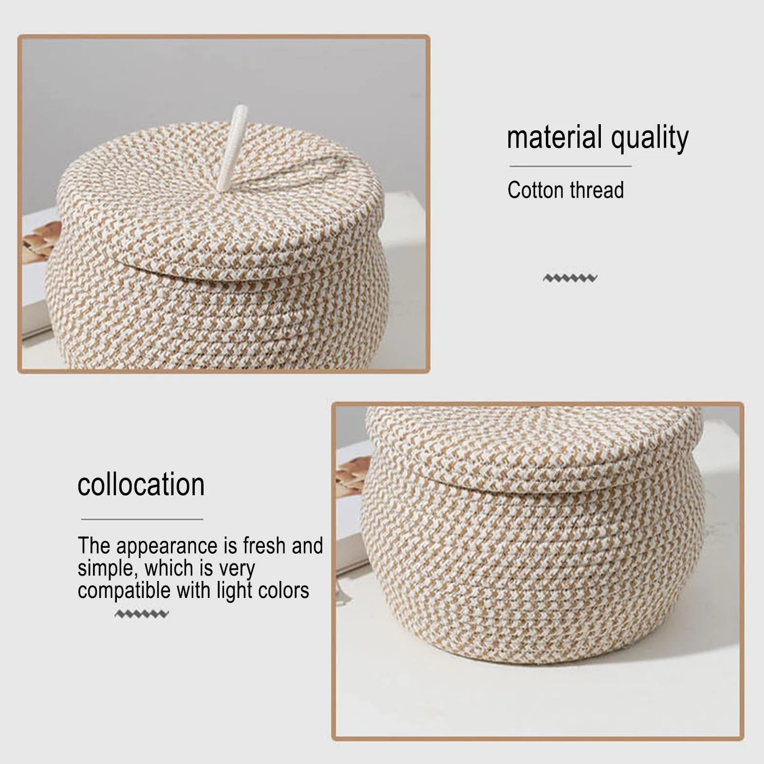 Cesto Portaoggetti In Corda Cestino Con Coperchio Tessitura Artigianale Materiale Paglia Peso 400g Stile Rustico Contenitore Per Riviste Piante Oggetti Vari Spazio Ridotto