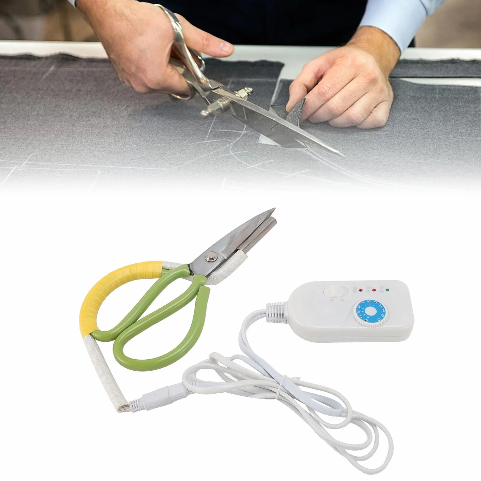 Cesoie Elettriche Riscaldanti a Temperatura Regolabile, Forbici Riscaldate con Lame in Acciaio con Luce Display, Impugnatura Comoda, Cesoia a Caldo Potente e (Spina europea 220 V)