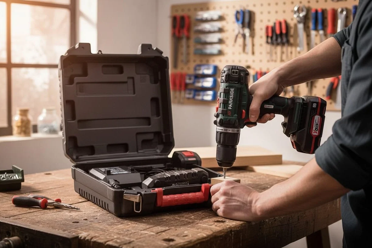 PARK SIDE Parkside PARKSIDE - Trapano avvitatore senza fili PABS 20-Li E6 con batteria e caricatore 20 V