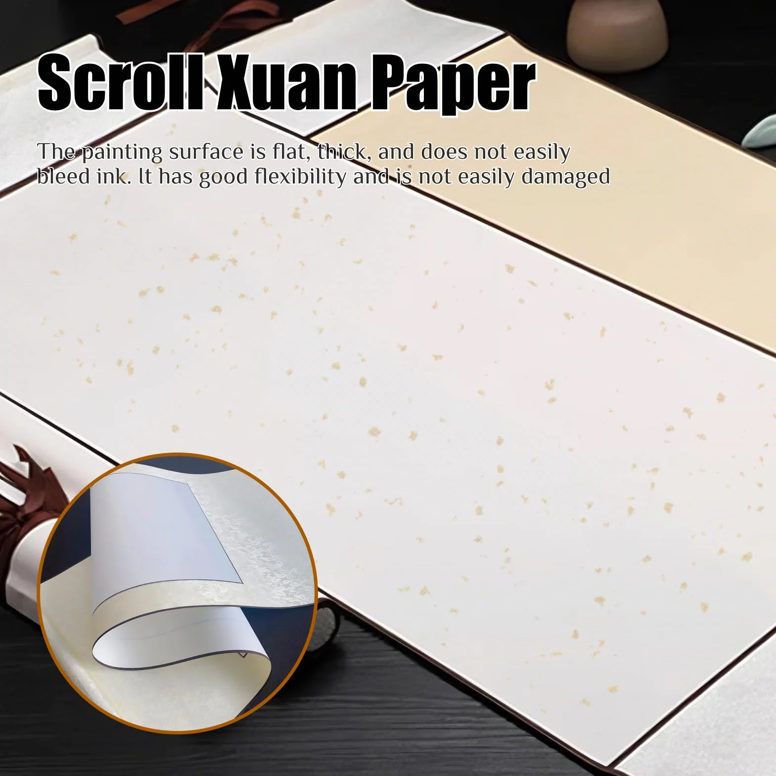 Hugwish 2pcs Chinese Scroll Calligraphy 80x30cm, Scroll Rice Paper Xuan Carta Pour Calligraphie Chinoise, Peinture Chinoise (bianco)