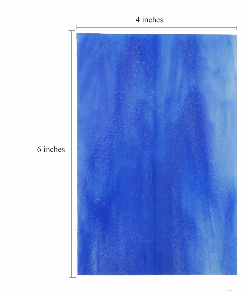 Lanyani 10 fogli di vetro colorato blu, 10,2 x 15,2 cm, opale, vetro Tiffany, texture miste