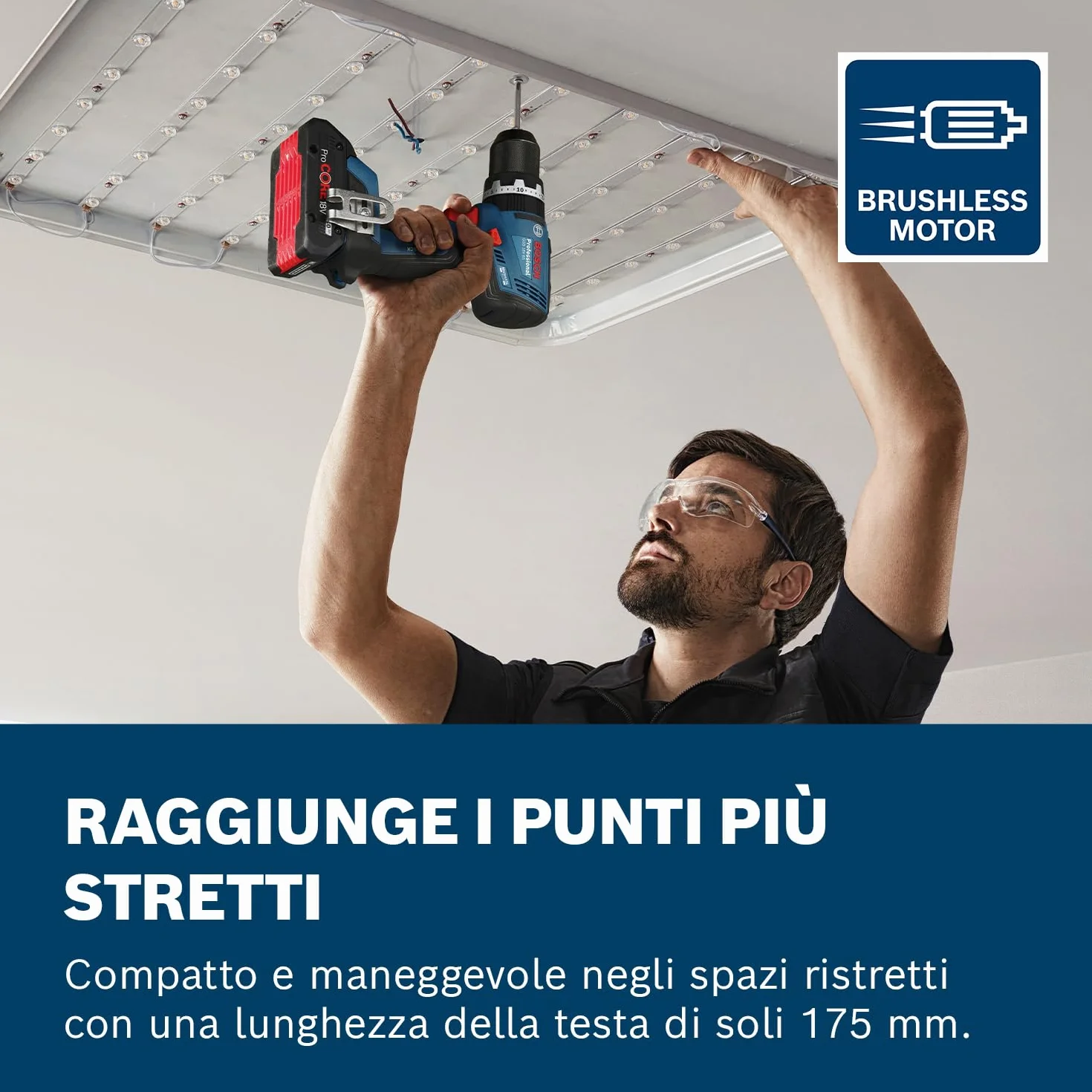 Bosch Professional 18V System Trapano-avvitatore a batteria GSB 18V-65 (motore brushless, lunghezza della testa 175, senza batteria/caricabatteria)