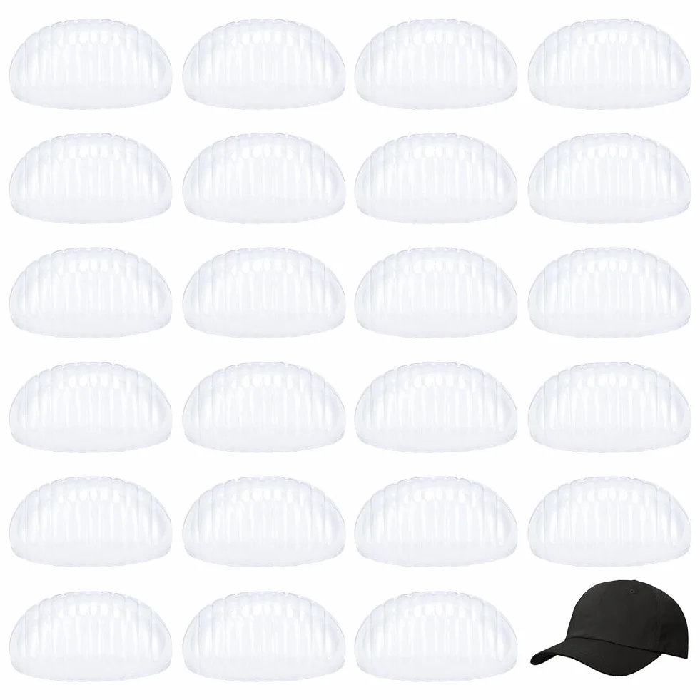 FINGERINSPIRE 24 supporti per cappelli, in plastica trasparente, per cappelli da baseball, protezione interna, per cappelli da baseball, trasparente, M