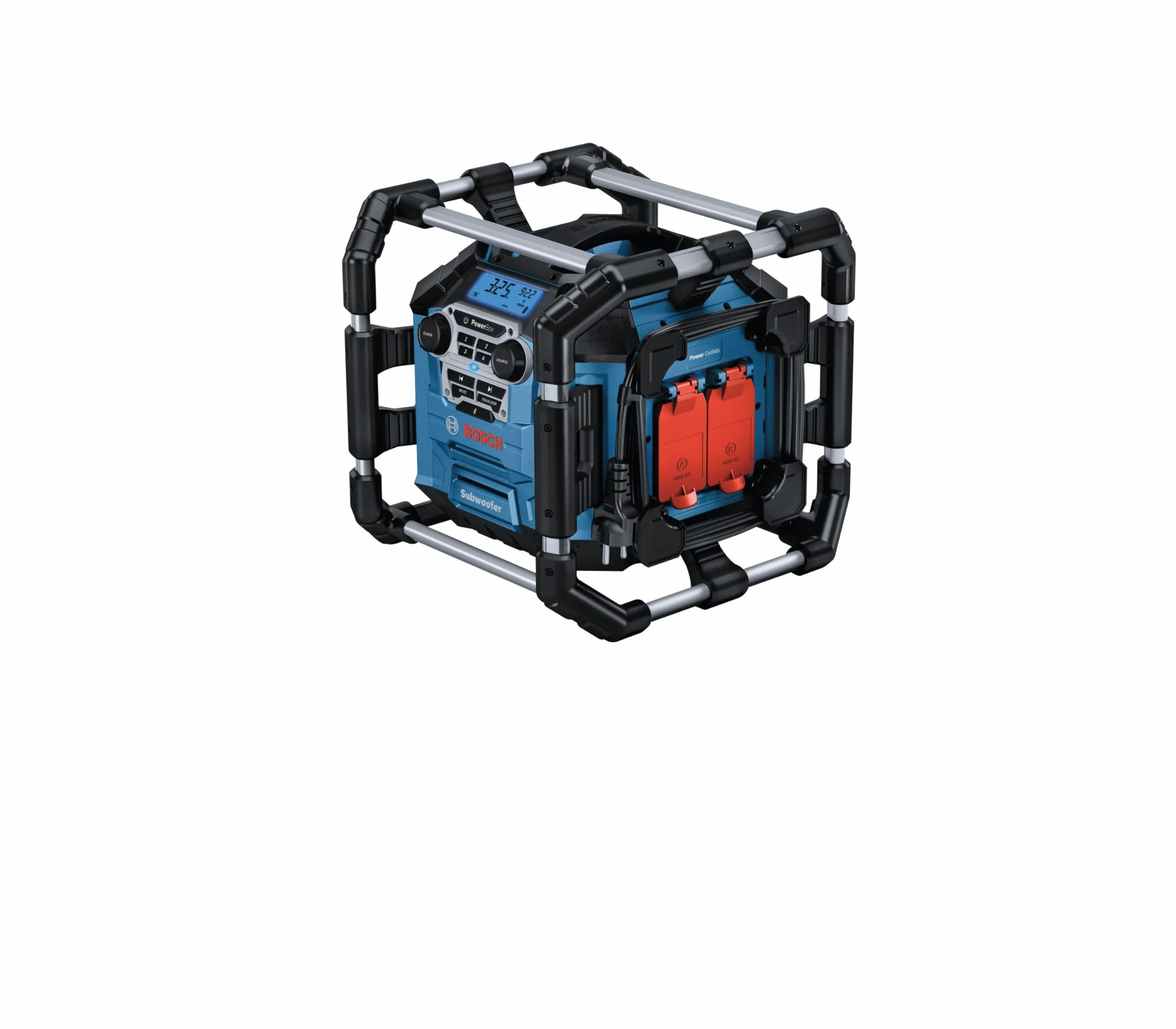 Bosch Professional 18V System Radio da cantiere a batteria GPB 18V-5 C (ricezione tramite Bluetooth, FM e AUX, incl. cavo AUX, 2 batterie (AA), in scatola di cartone)