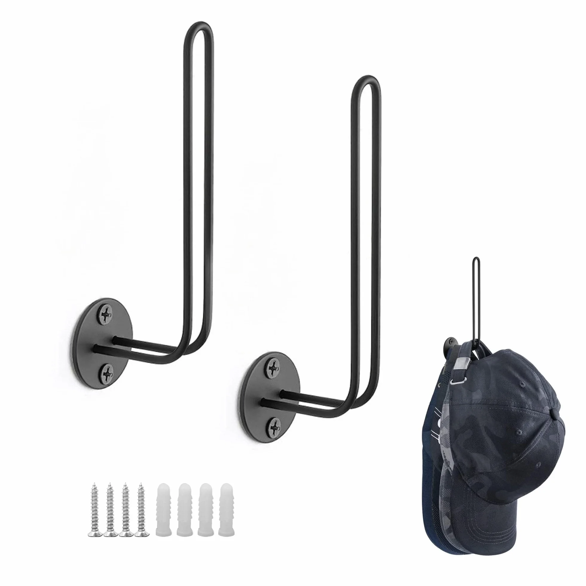 Porta Cappelli Parete 2 Pezzi Appendiabiti Rack Organizzatore Armadio Cappello Baseball Espositore