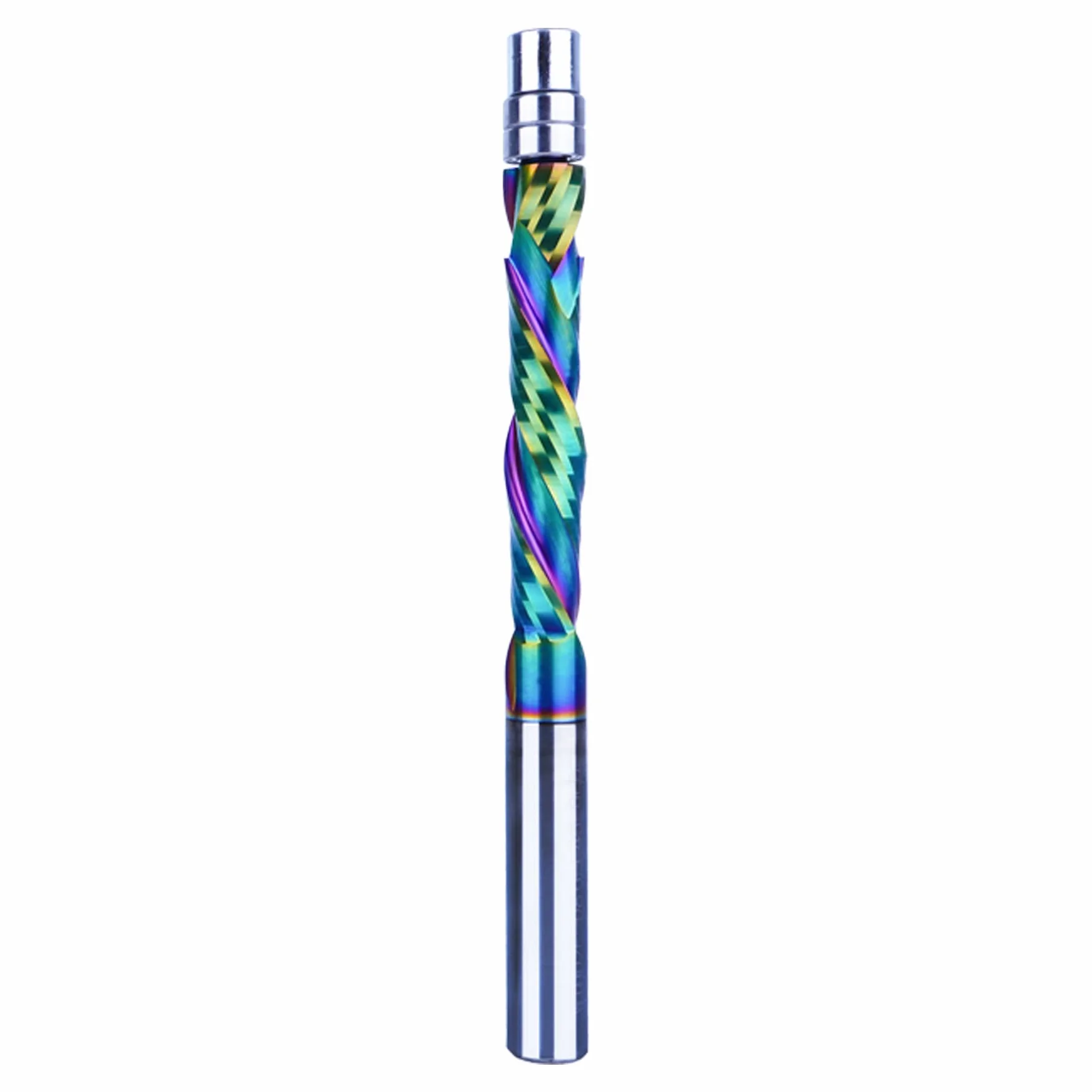 SpeTool Fresa a filo 8 mm, codolo extra lungo, per fresa superiore UpDown di compressione, lunghezza di taglio 45 mm, rivestimento DLC VHM, fresa elicoidale, doppio cuscinetto a sfera, inferiore per