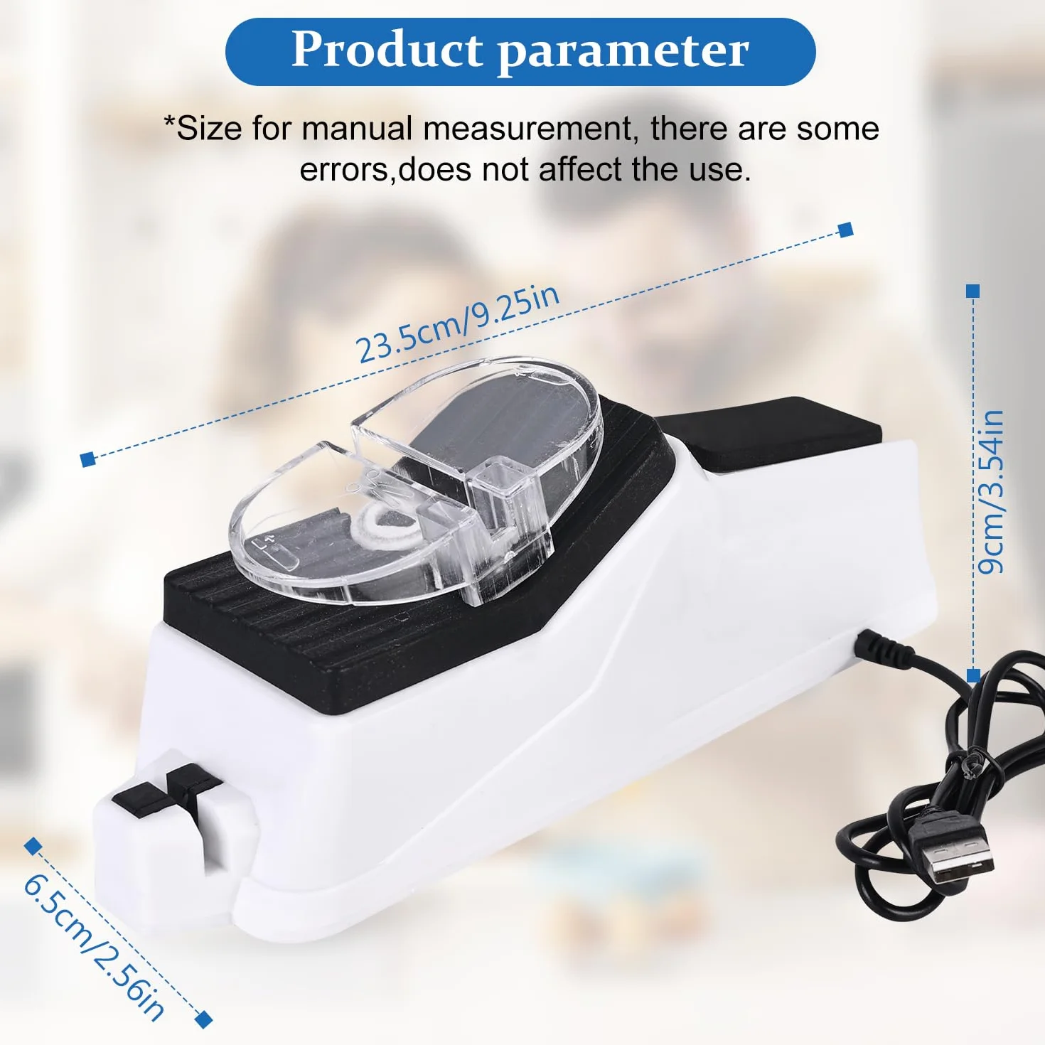 Affilacoltelli Elettrico, Affilacoltelli per Casa, Set di Attrezzi Affilacoltelli, Affilatura e Lucidatura, 5 Secondi per Affilare Rapidamente