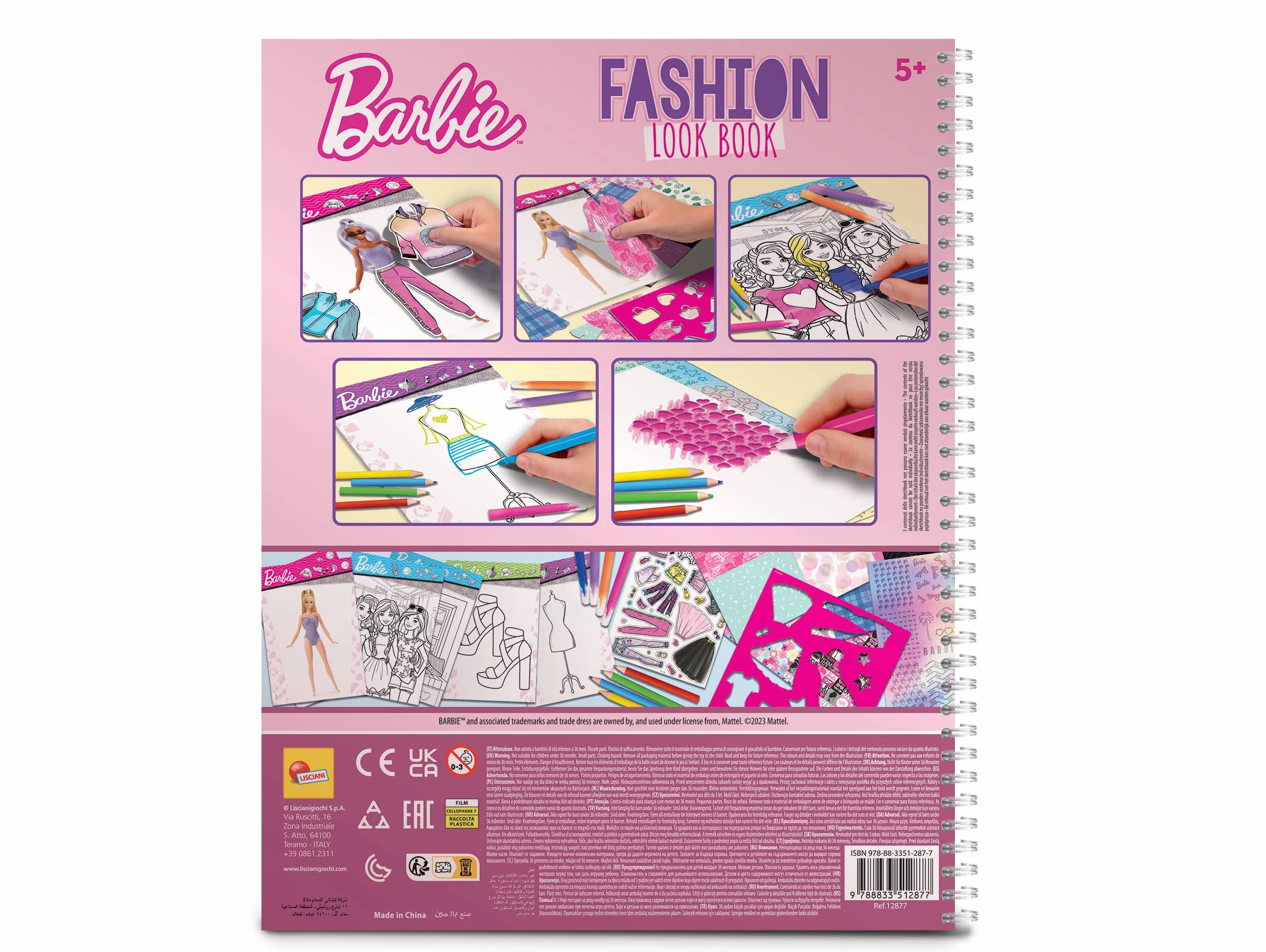 Lisciani Giochi - Barbie Sketchbook Fashion look book