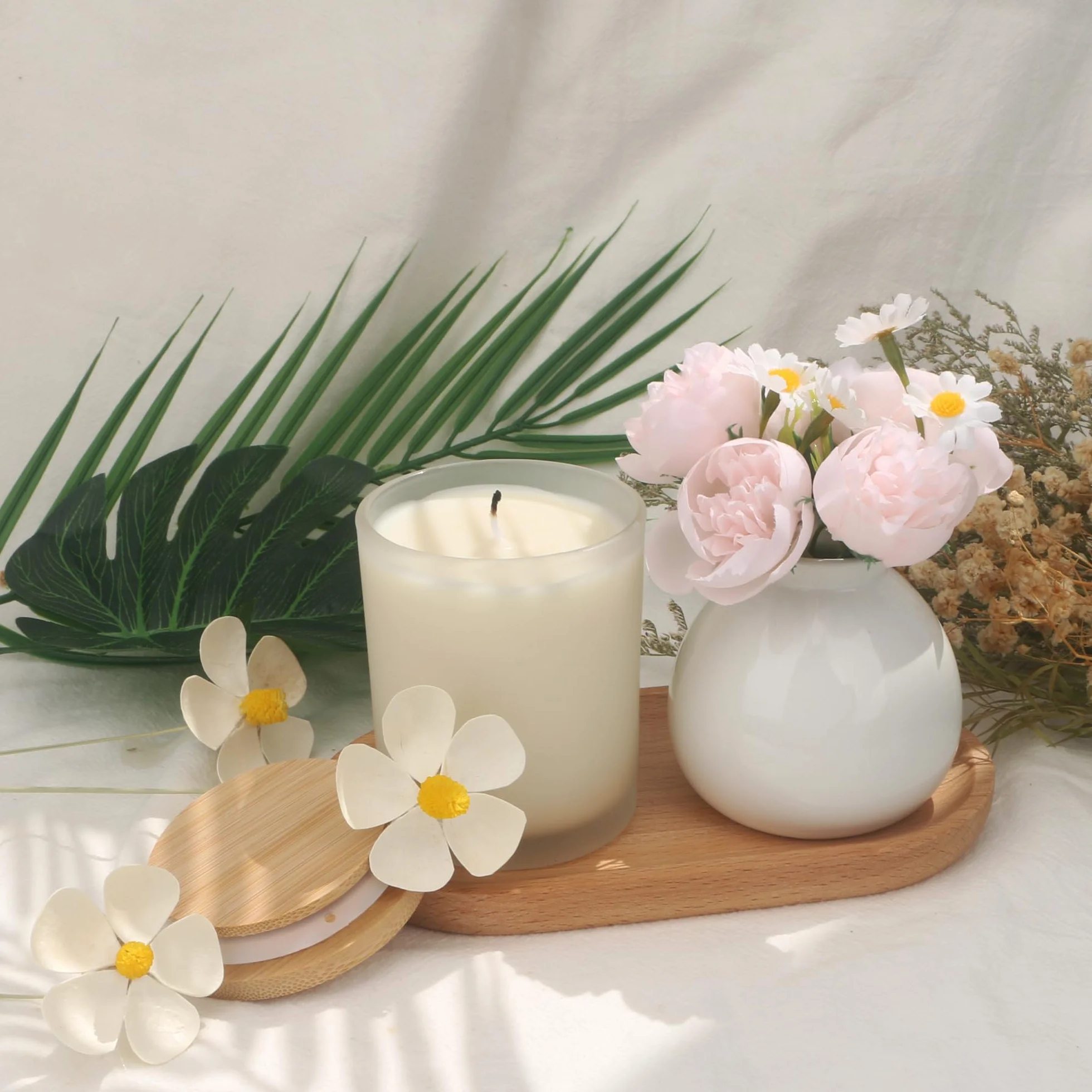 MILIVIXAY Confezione da 20 barattoli per candele in vetro spesso smerigliato da 200 ml, con coperchio, per realizzare candele, contenitori per spezie e polvere.