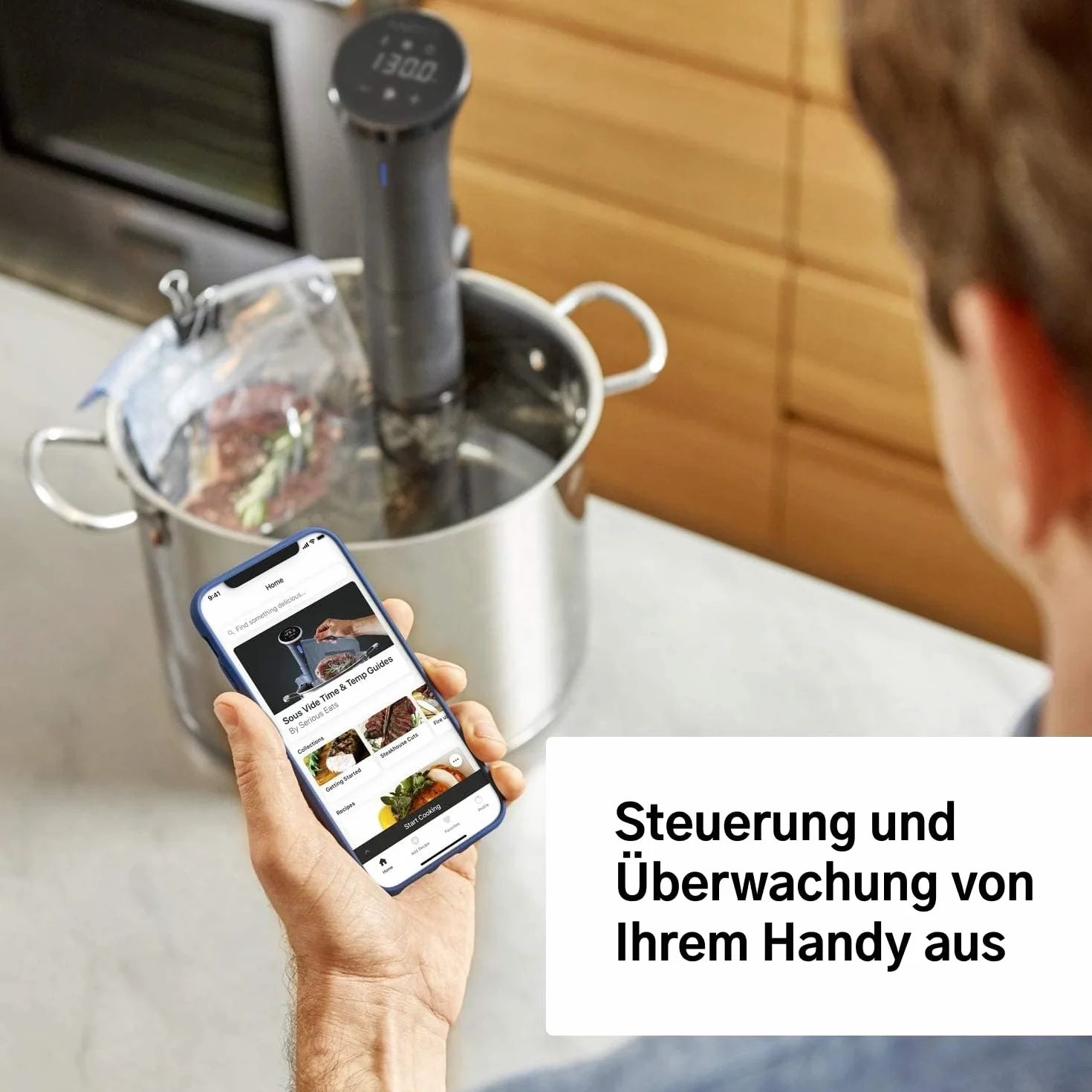 Anova Precision Cooker Nano 2.0, [AN400-EU00], WiFi, 100 Watt, Spina di tipo C per utilizzo in EU, Bluetooth, Piccolo, Nero