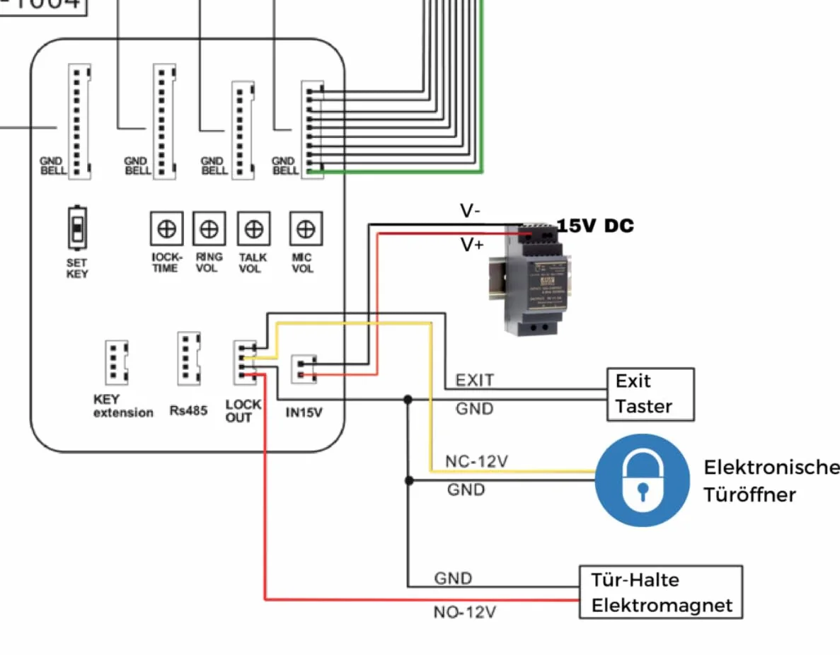 Kit citofono audio 2 fili per 6 appartamenti – Citofono collettivo antivandalo con lettore RFID – Kit completo con alimentatore e cornetti – Installazione da incasso o a parete – Facile da installare