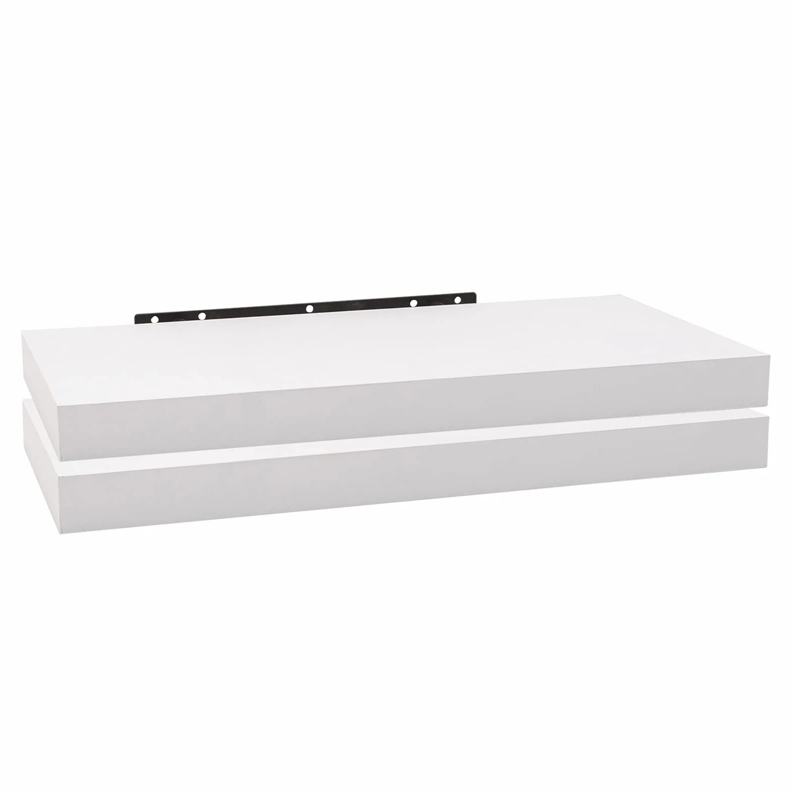 WOLTU Mensola da Parete, Mensola da Muro, Mensola in Legno MDF, Bianca, set di 2, per Cucina, Bagno, Soggiorno, ecc RG9319ws-2