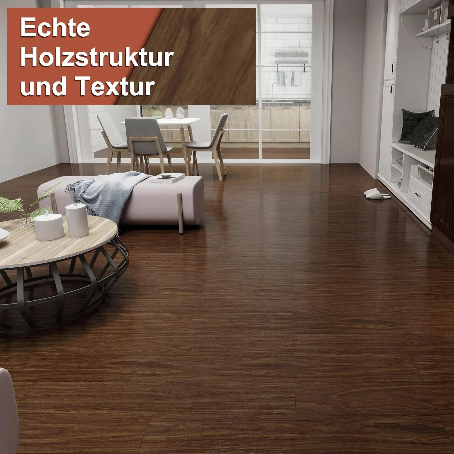 36 piastrelle per pavimenti in vinile color noce chiaro, autoadesive, rimuovere e incollare, 5,02 m², per soggiorno, bagno, cucina, camera da letto