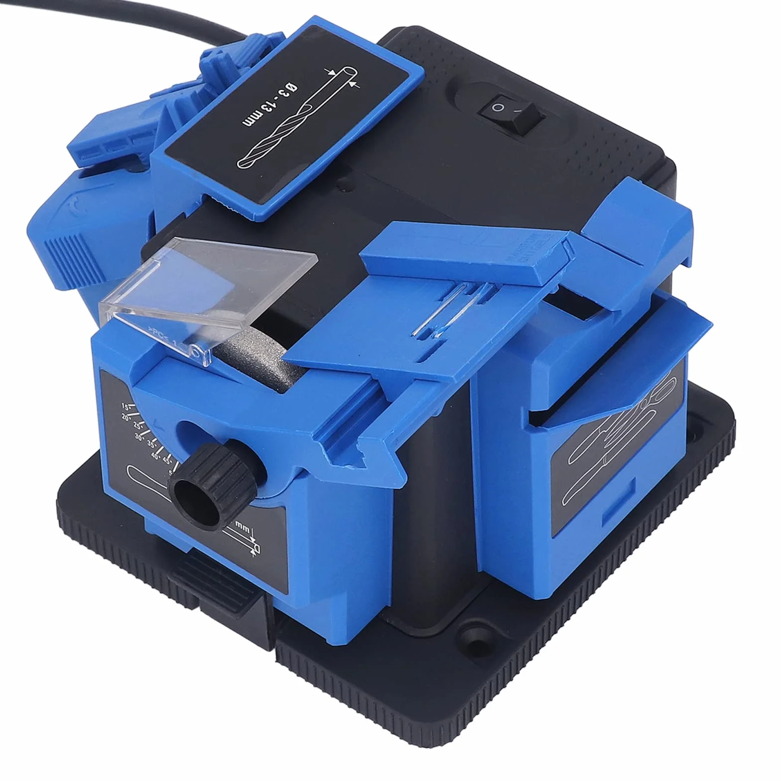 Affila Punte Trapano Elettrico, Multifunzione per Affilare Punte a Forbice per Uso Domestico, Multifunzione affila punte trapano professionale(Blue)