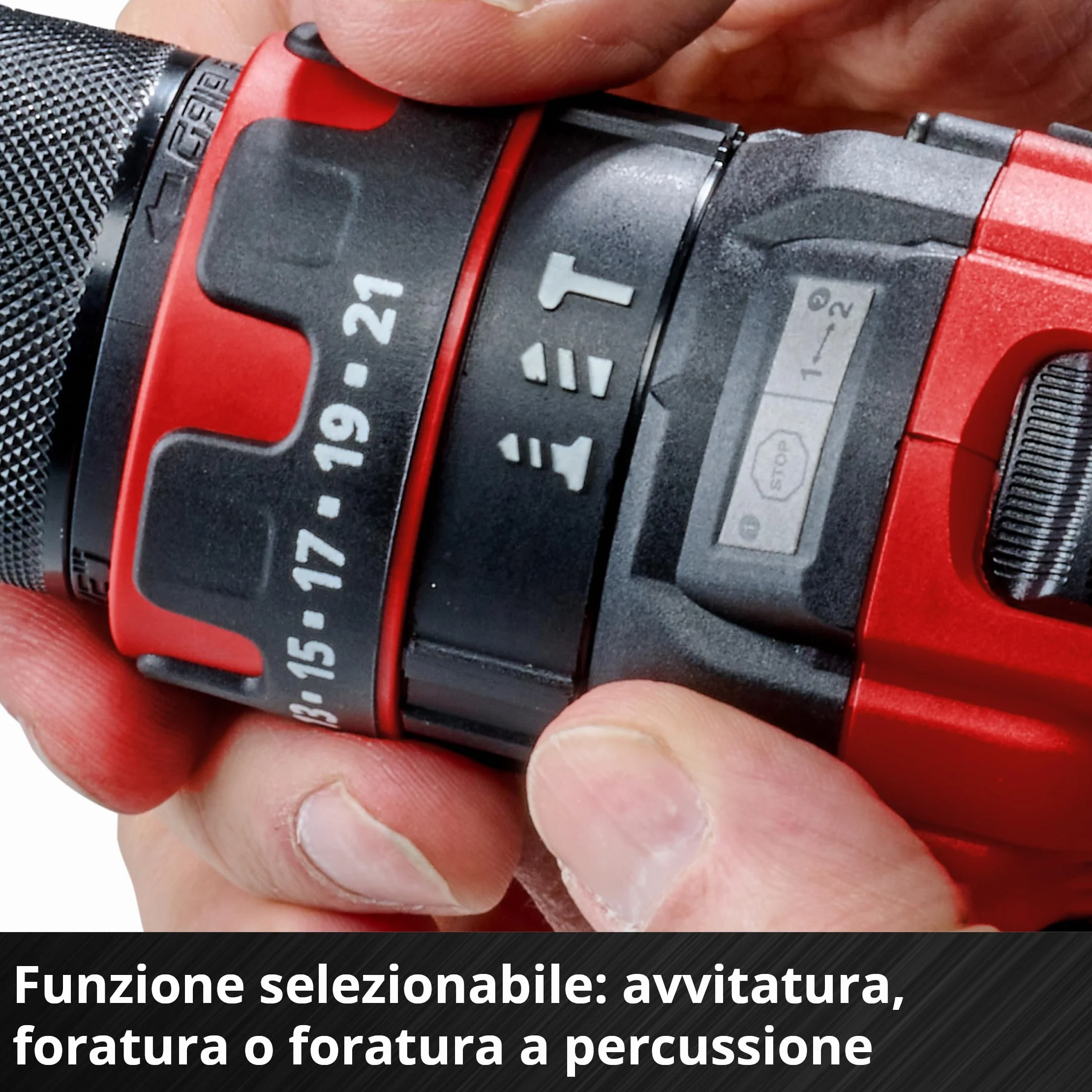 Einhell Trapano a percussione a batteria TE-CD 18/44 Li-i (1x2,5Ah) Power X-Change (18 V, 44 Nm, funzione percussione, mandrino in metallo 13 mm, 2 velocità, batteria da 2,5 Ah e caricabatterie)
