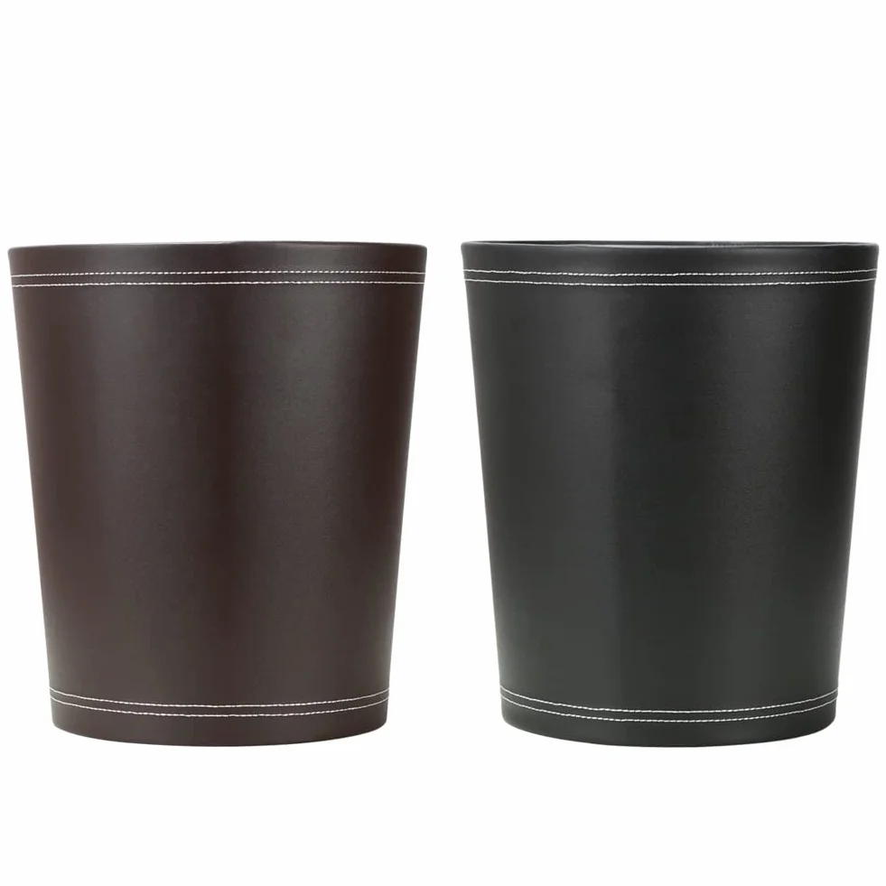 KINGFOM™ Classico Cestino per la Carta in Pelle, per Ufficio/Bagno/Cucina/Camera da Letto (Marrone)