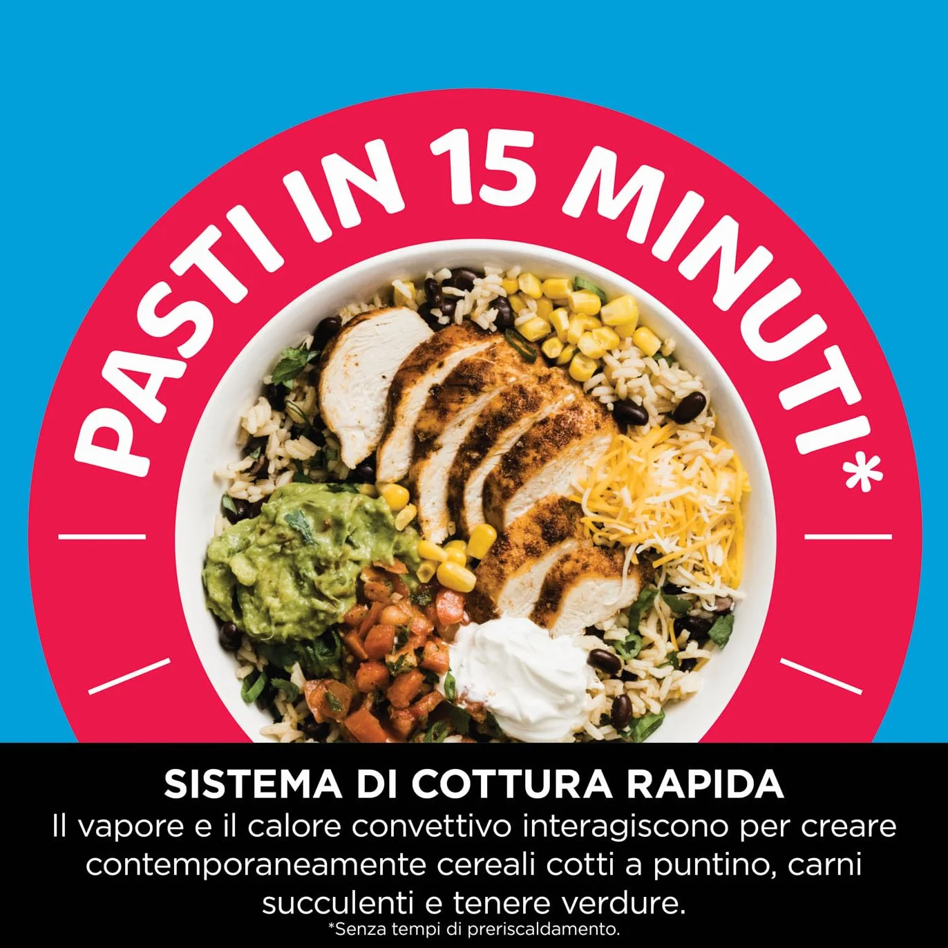 Ninja Speedi Pentola Elettrica Rapida 10 in 1, Friggitrice ad Aria, 5,7 l, Pasti per 4 in 15 Minuti, Frittura ad Aria e Cottura al Vapore, Nero/Rame, ON400EUCP