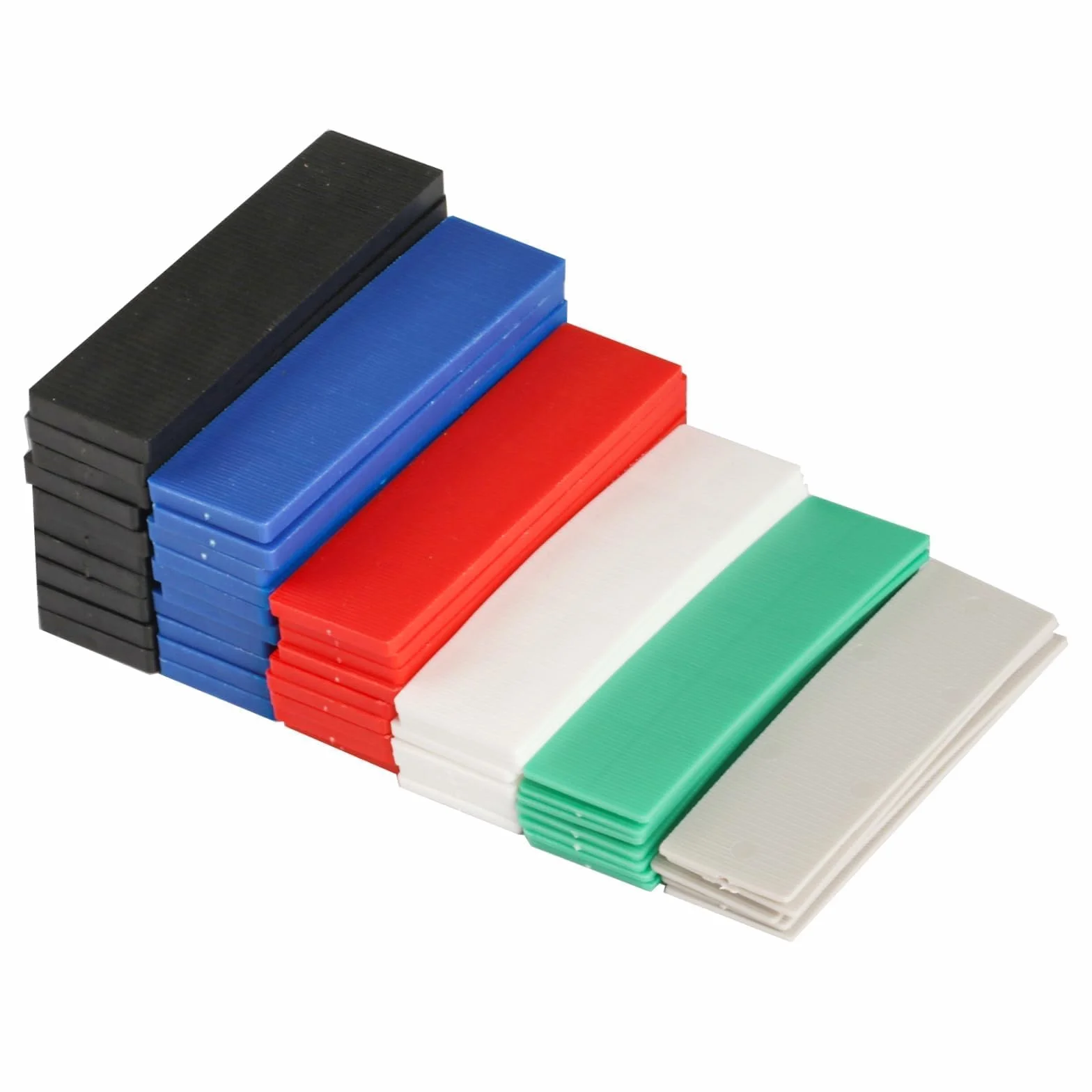 72 Pz Distanziatori in Plastica, Spessori in Plastica, Distanziatori Cunei per Piastrelle, Blocchi Distanziatori Piatti, Distanziatori per Piastrelle Vetri Finestre e Porta(6 Misure)