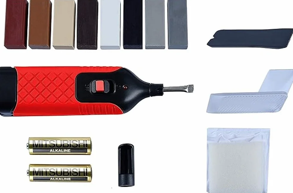 Set di riparazione per piastrelle, 14 pezzi, 8 tonalità diverse, con fusore, pialla e spugna abrasiva, adatto per superfici lisce di tutti i tipi/kit di riparazione per pietra/B27692
