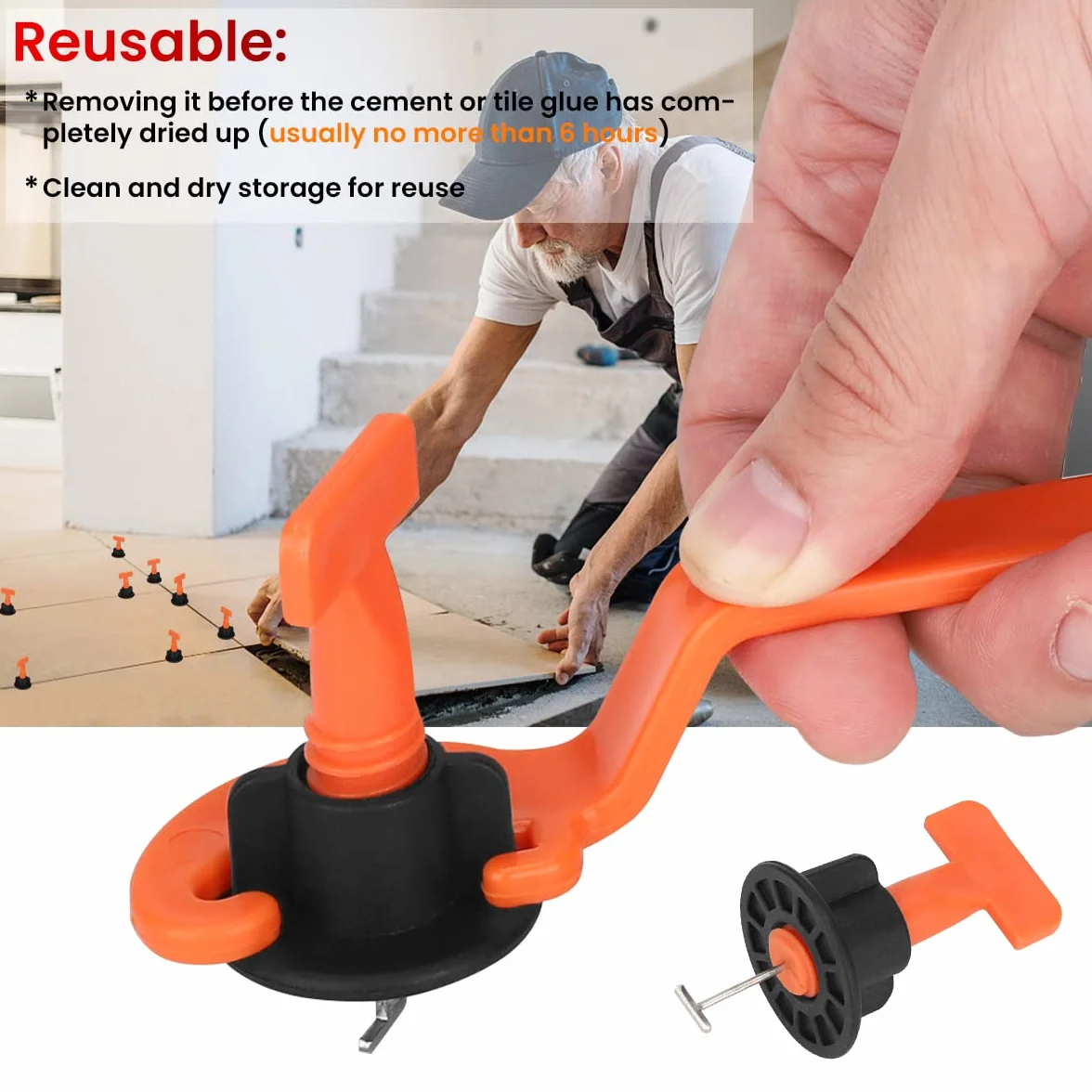 Livellatore per Piastrelle Sistema 151pcs Riutilizzabile, 50 Pezzi Di Livella per Piastrelle + 100 Pezzi Di Distanziatori + 1 Pezzo Di Chiave Inglese, per Costruire Muri Pavimenti