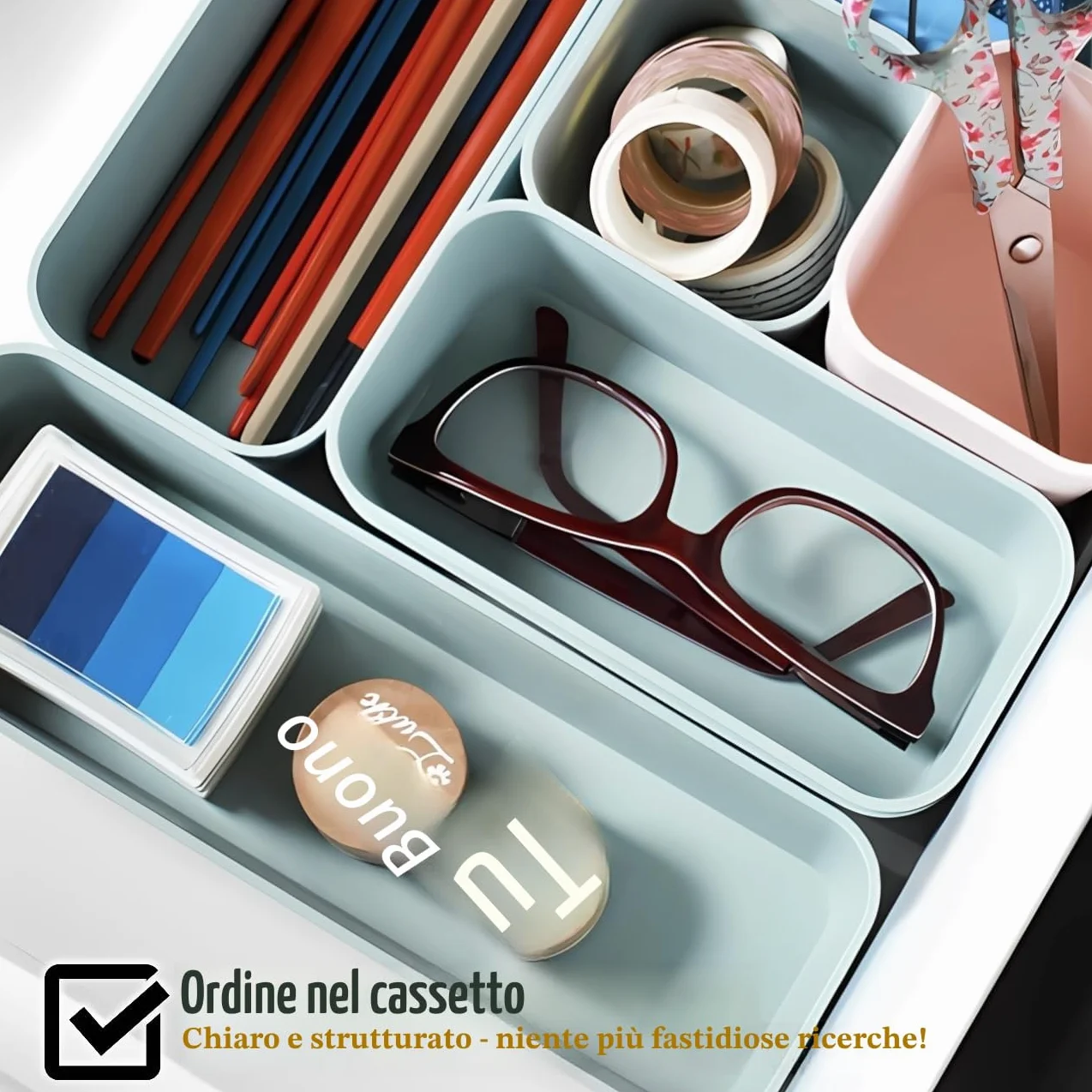 Set di organizer per cassetti, con sistema di separazione, regolabile, per soggiorno, bagno, in plastica, grigio chiaro