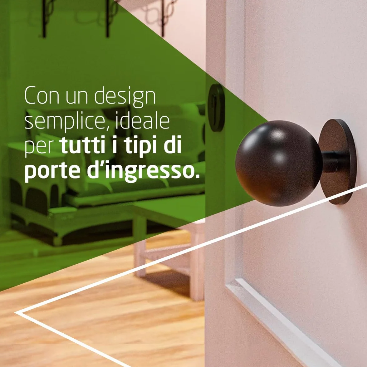 Amig - Pomello per porta | Realizzato in acciaio inossidabile | Maniglia: Ø70 mm | Nero | Resistente allo sfregamento, alla ruggine e alla corrosione