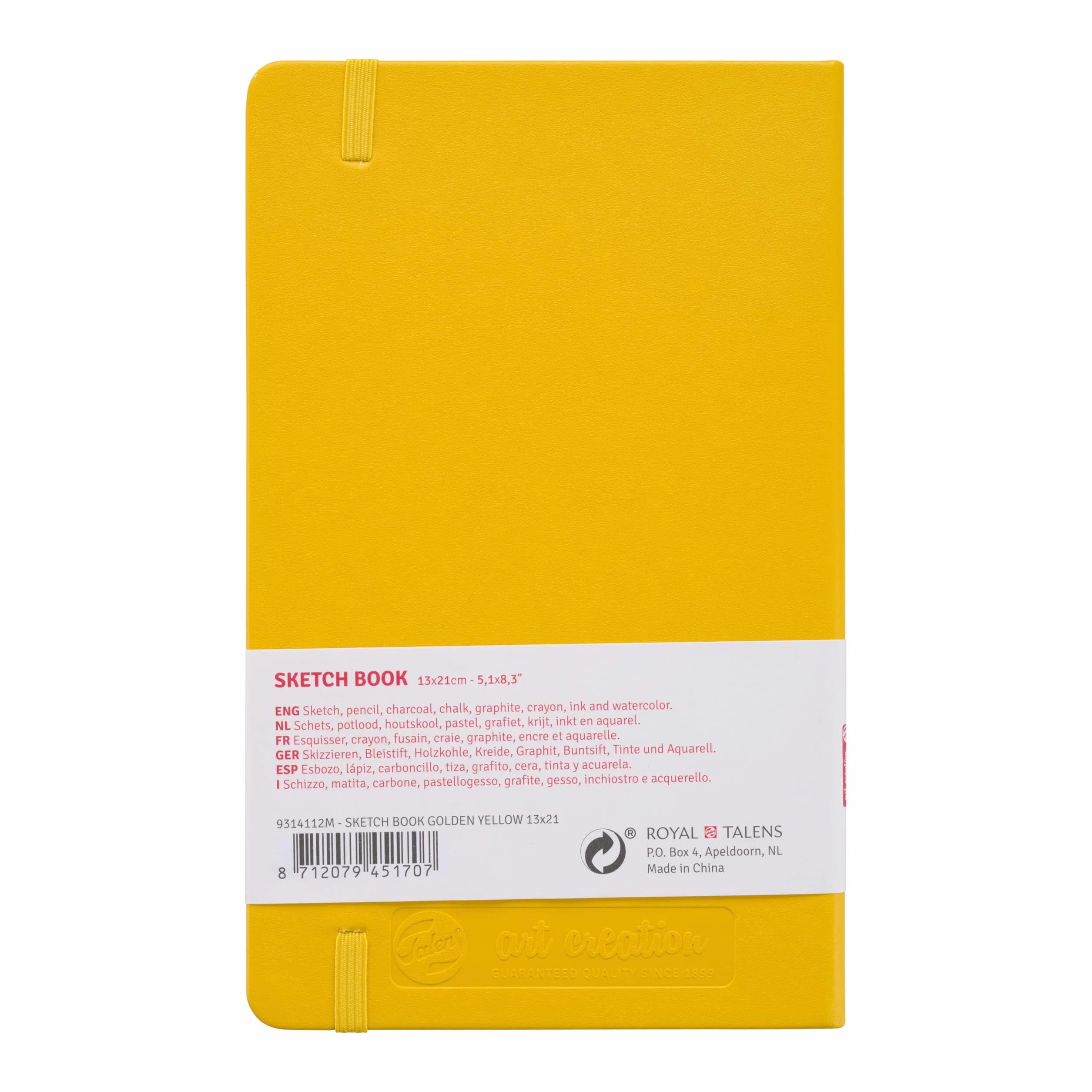 Talens Art Creation Sketchbook - Giallo Dorato - 13x21 cm - 80 fogli - 140 g/m² - Diario da disegno senza acidi