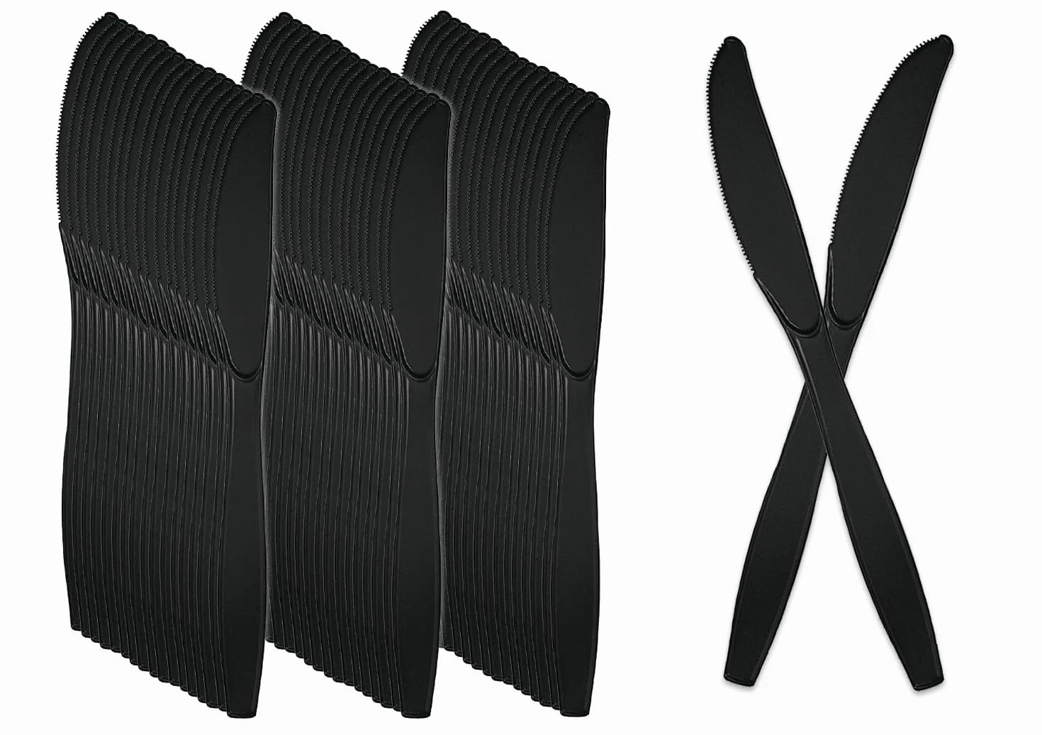 Noir couteaux de table résistants 40 pièces pour BBQ Picnic Camping