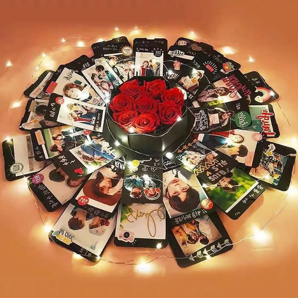 Explosion Box Creativo DIY Album Scatola a Sorpresa Scatola Foto Regalo per Anniversario, San Valentino,Compleanno, Matrimoni